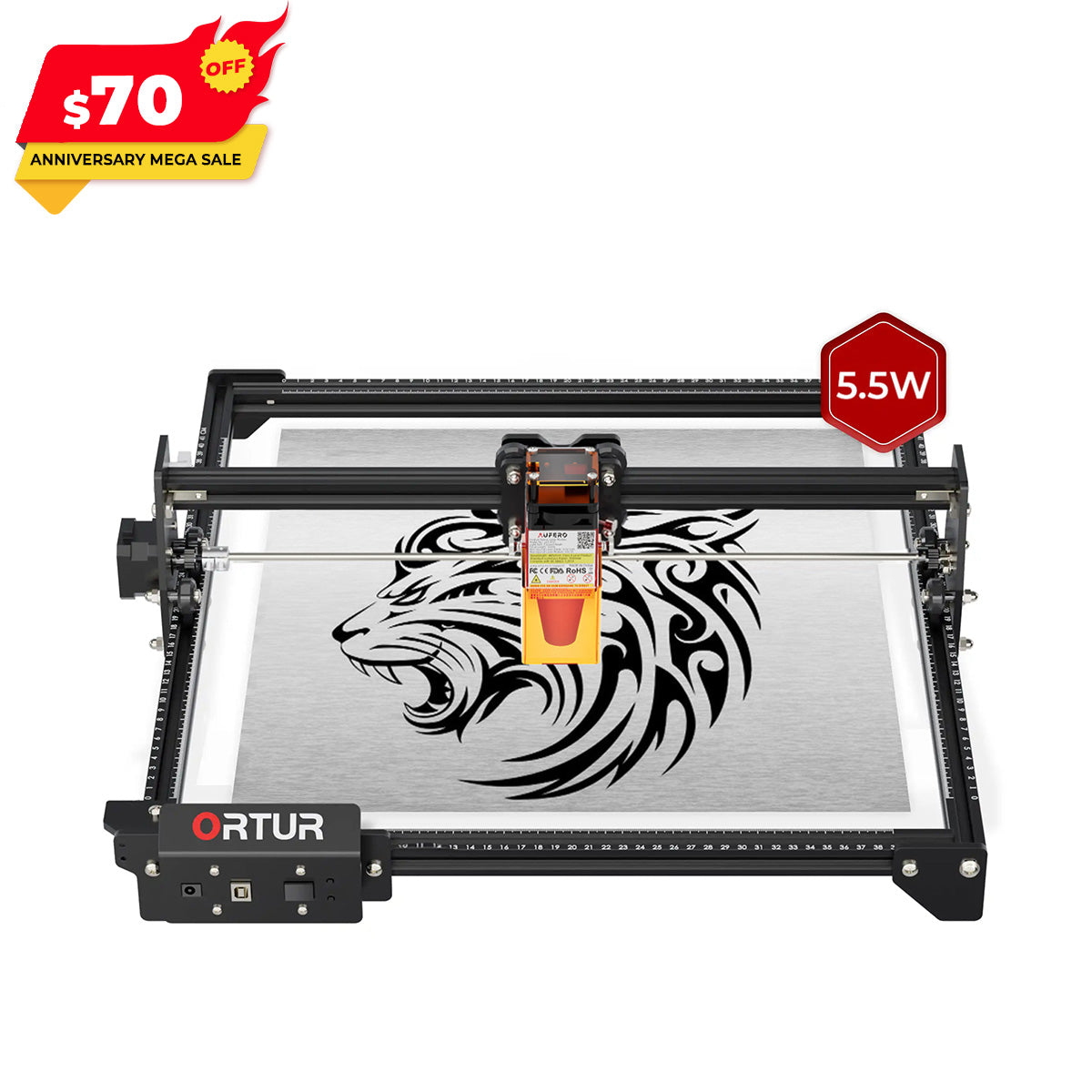 Ortur LM2 S2 Laser Engraving & Cutting Machine 5,000mm/min (10W/5W/1.6W)