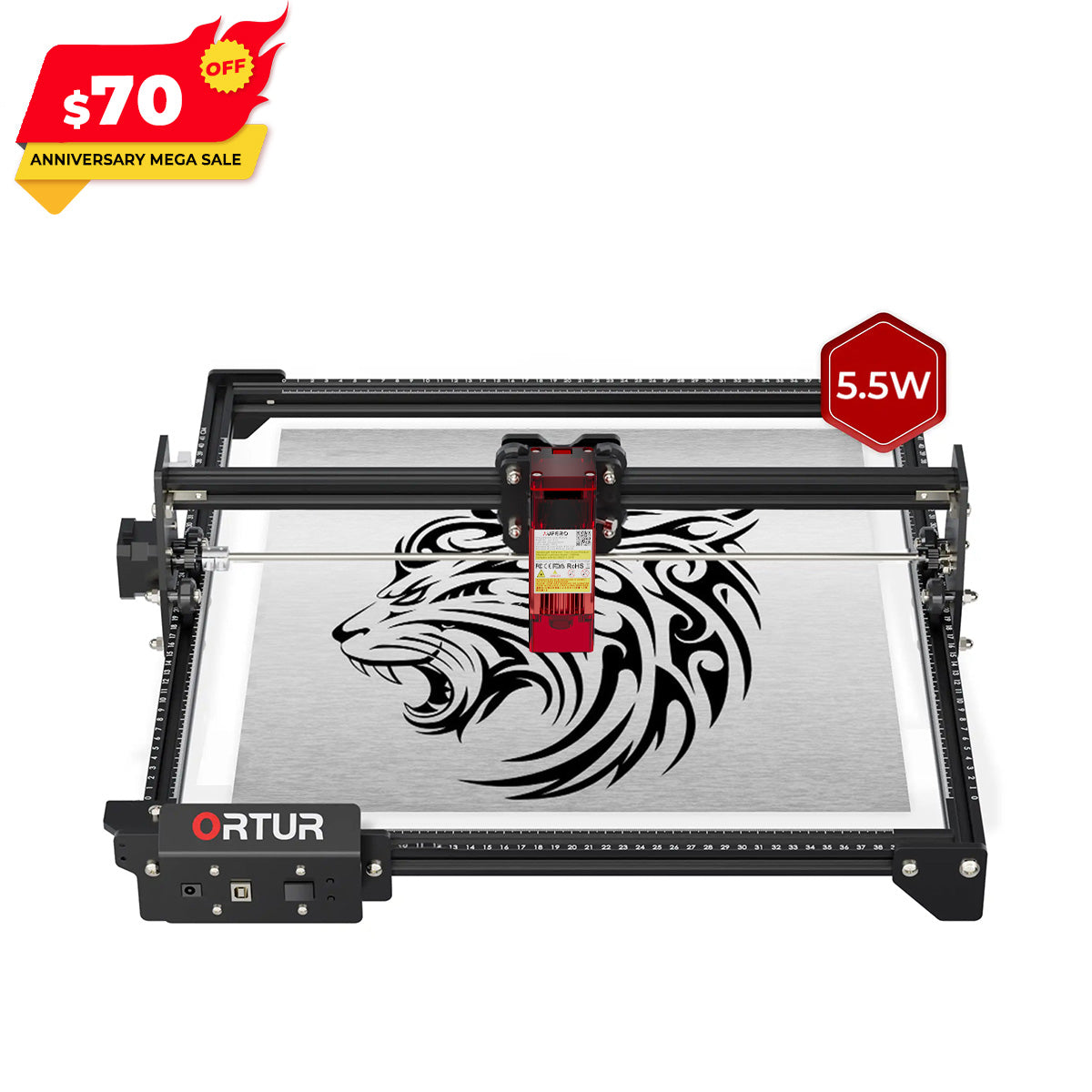 Ortur LM2 S2 Laser Engraving & Cutting Machine 5,000mm/min (10W/5W/1.6W)