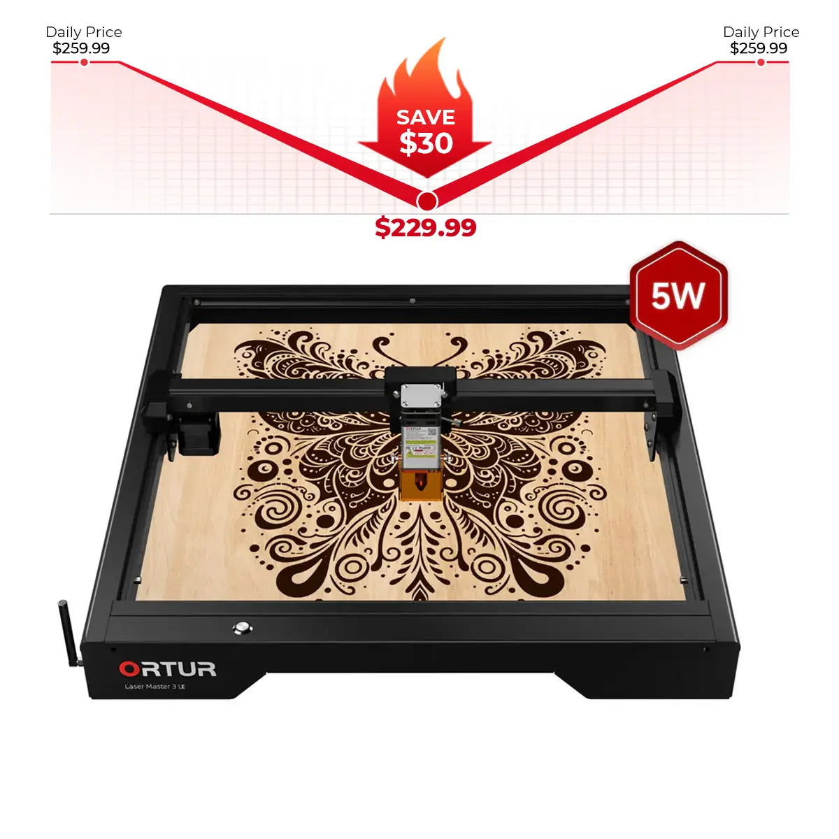 Ortur Laser Master 3 LE 5W Laser Engraving & Cutting Machine 15,000mm/min