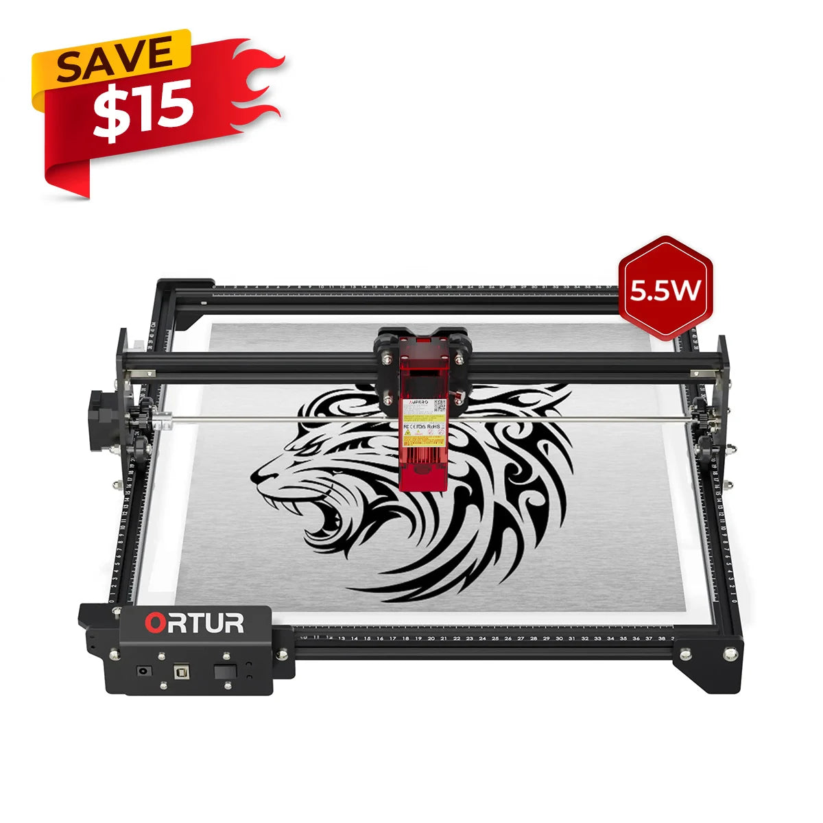 Ortur LM2 S2 Laser Engraving & Cutting Machine 5,000mm/min (10W/5W/1.6W)