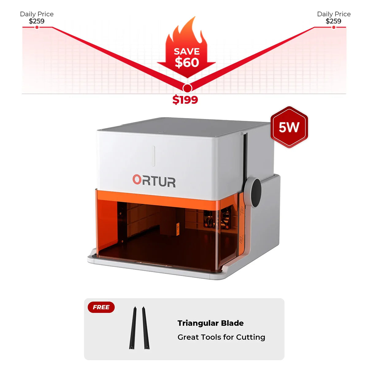 Grabador láser Ortur R1 1,3 W IR/5 W