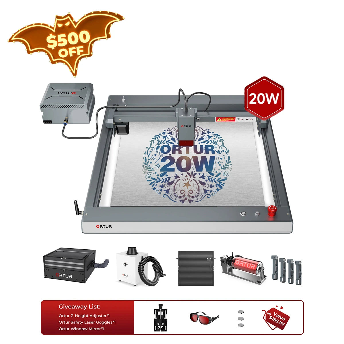 Ortur LM3 Laser Engraving & Cutting Machine 20,000mm/min (40W/20W/10W)