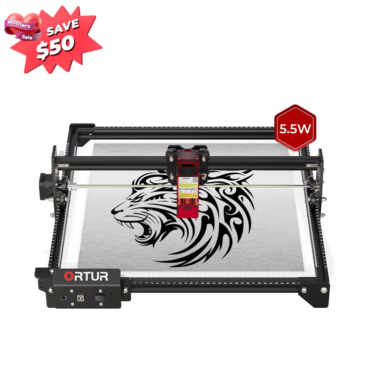 Ortur LM2 S2 Laser Engraving & Cutting Machine 5,000mm/min (10W/5W/1.6W)