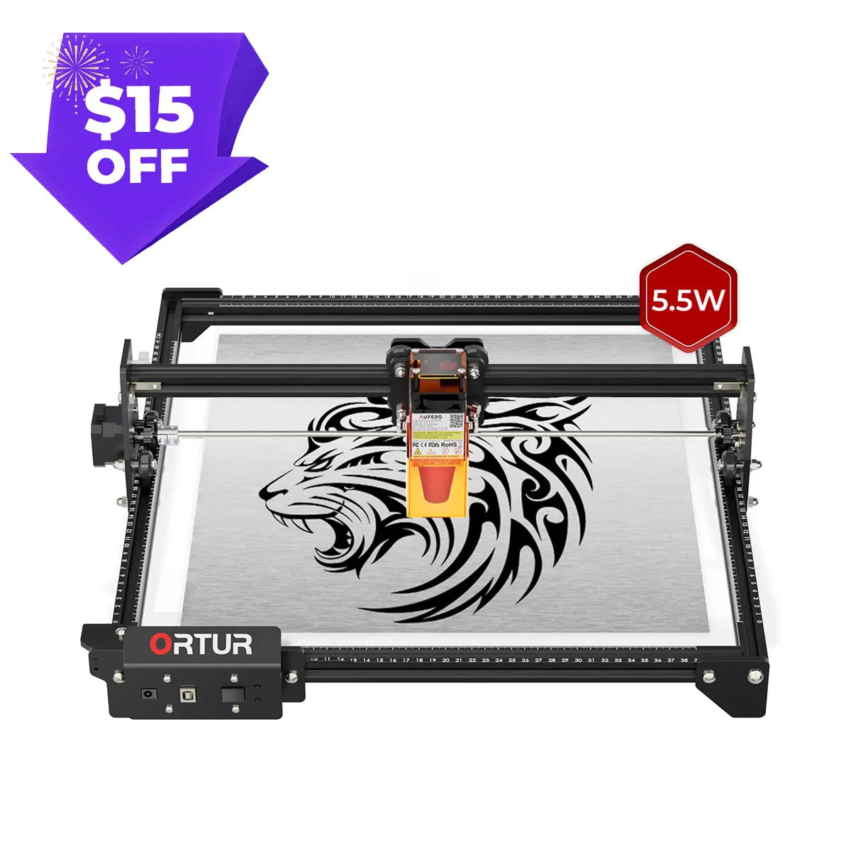 Ortur LM2 S2 Laser Engraving & Cutting Machine 5,000mm/min (10W/5W/1.6W)