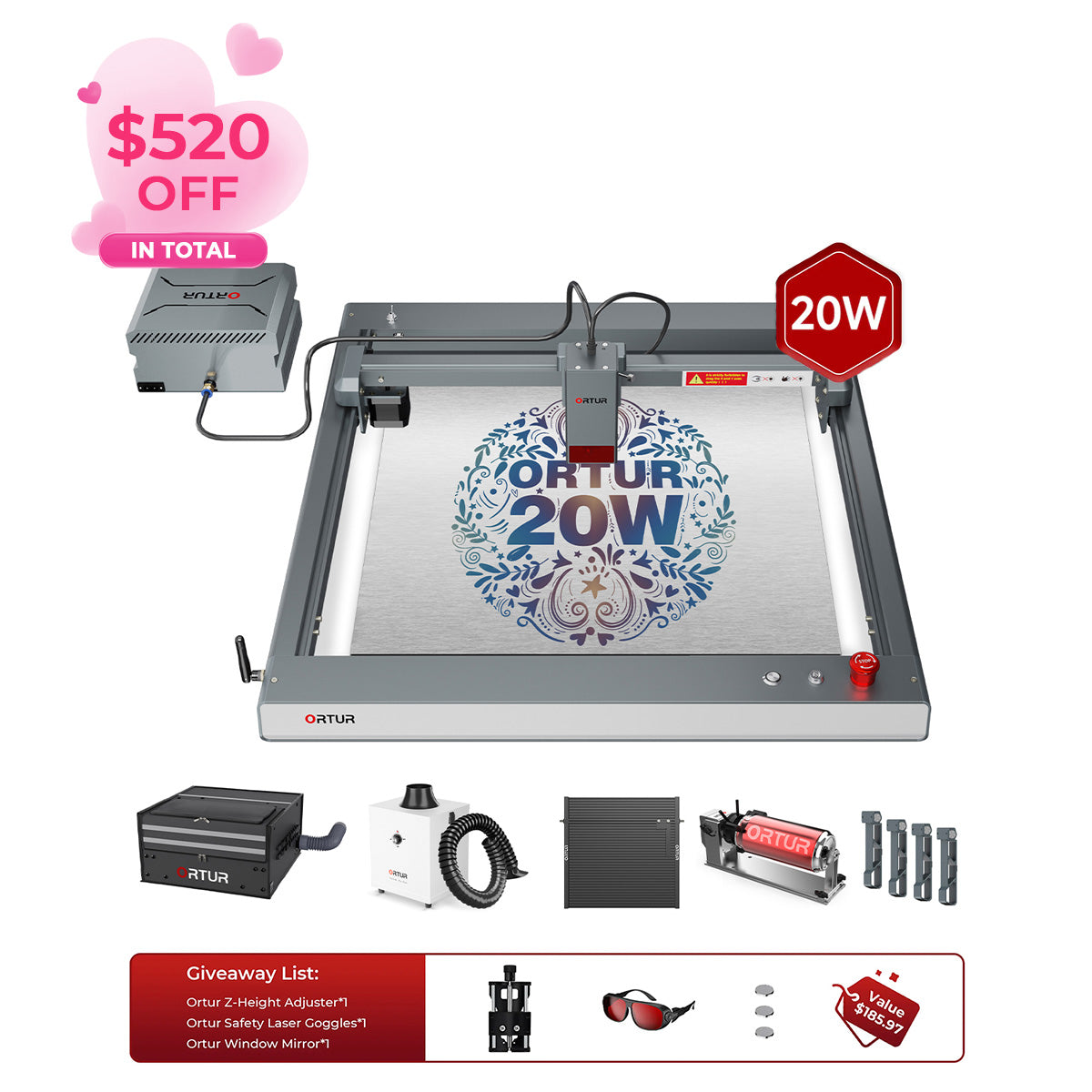 Ortur LM3 Laser Engraving & Cutting Machine 20,000mm/min (40W/20W/10W)