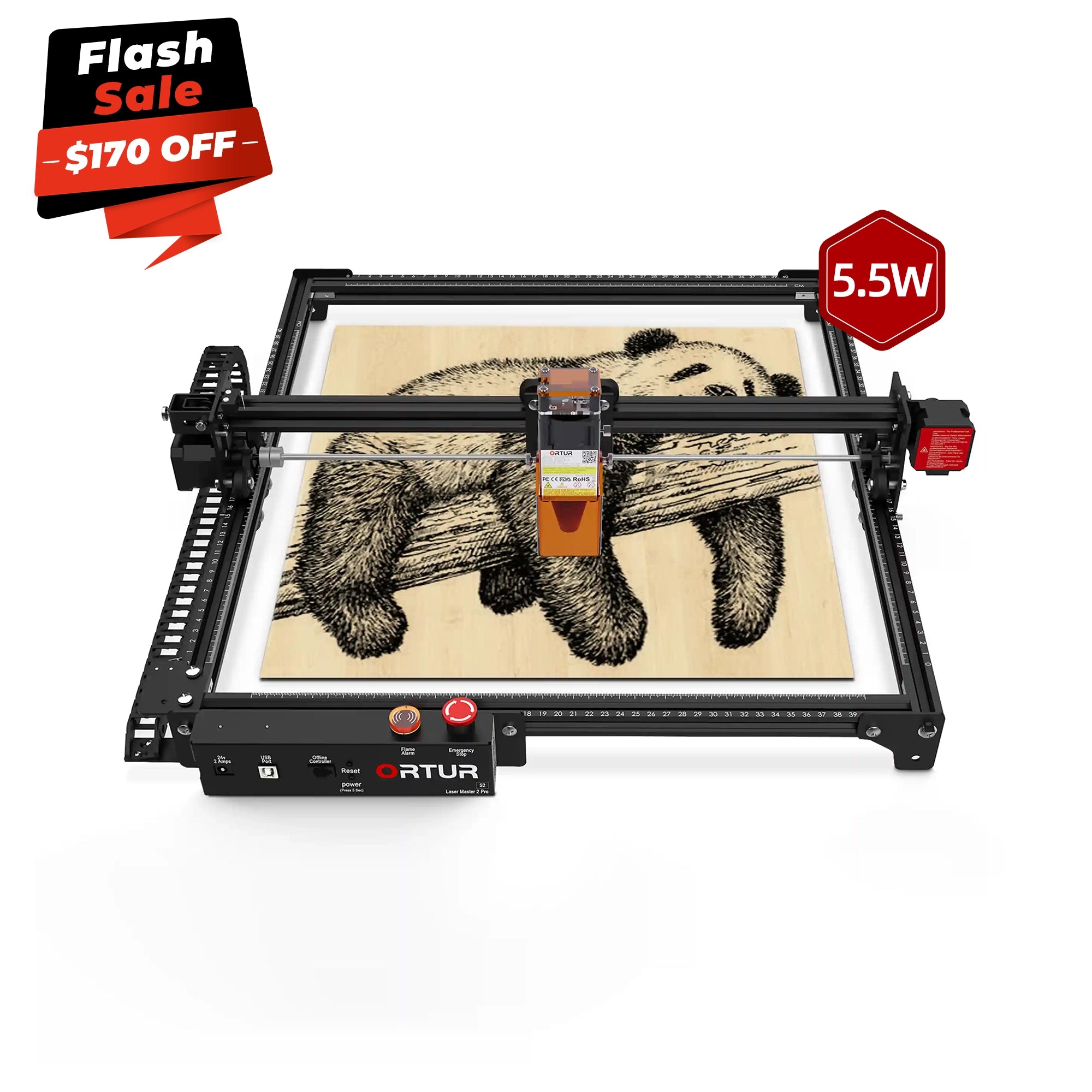 Ortur LM2 Pro S2 Laser Engraving & Cutting Machine 15,000mm/min (10W/5W)