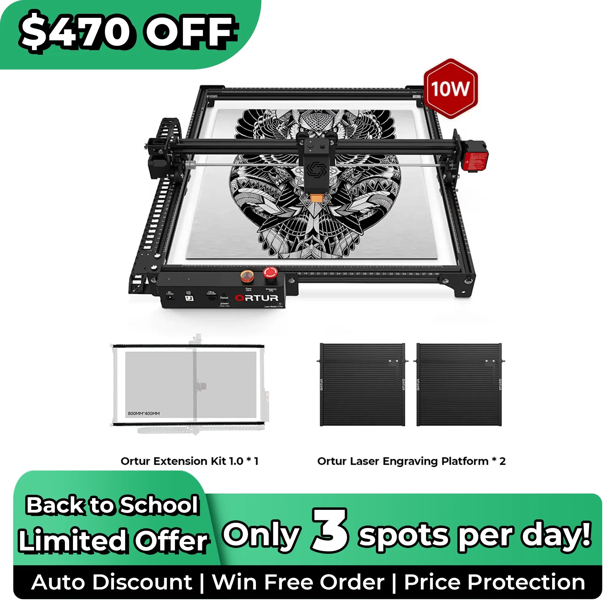 Ortur LM2 Pro S2 Laser Engraving & Cutting Machine 15,000mm/min (10W/5W)