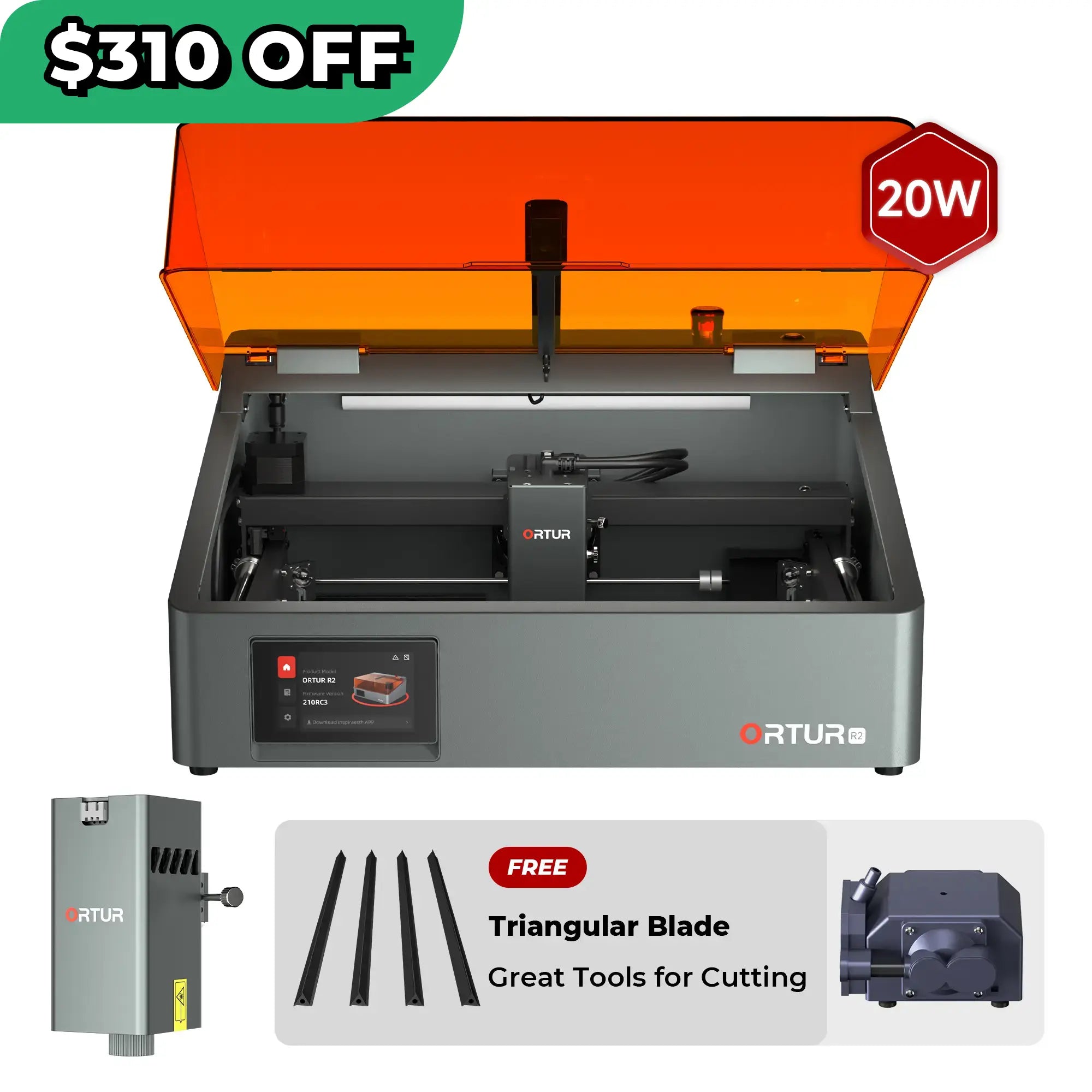 Ortur R2 Smart Laser Engraver 1.3W IR/10W/20W