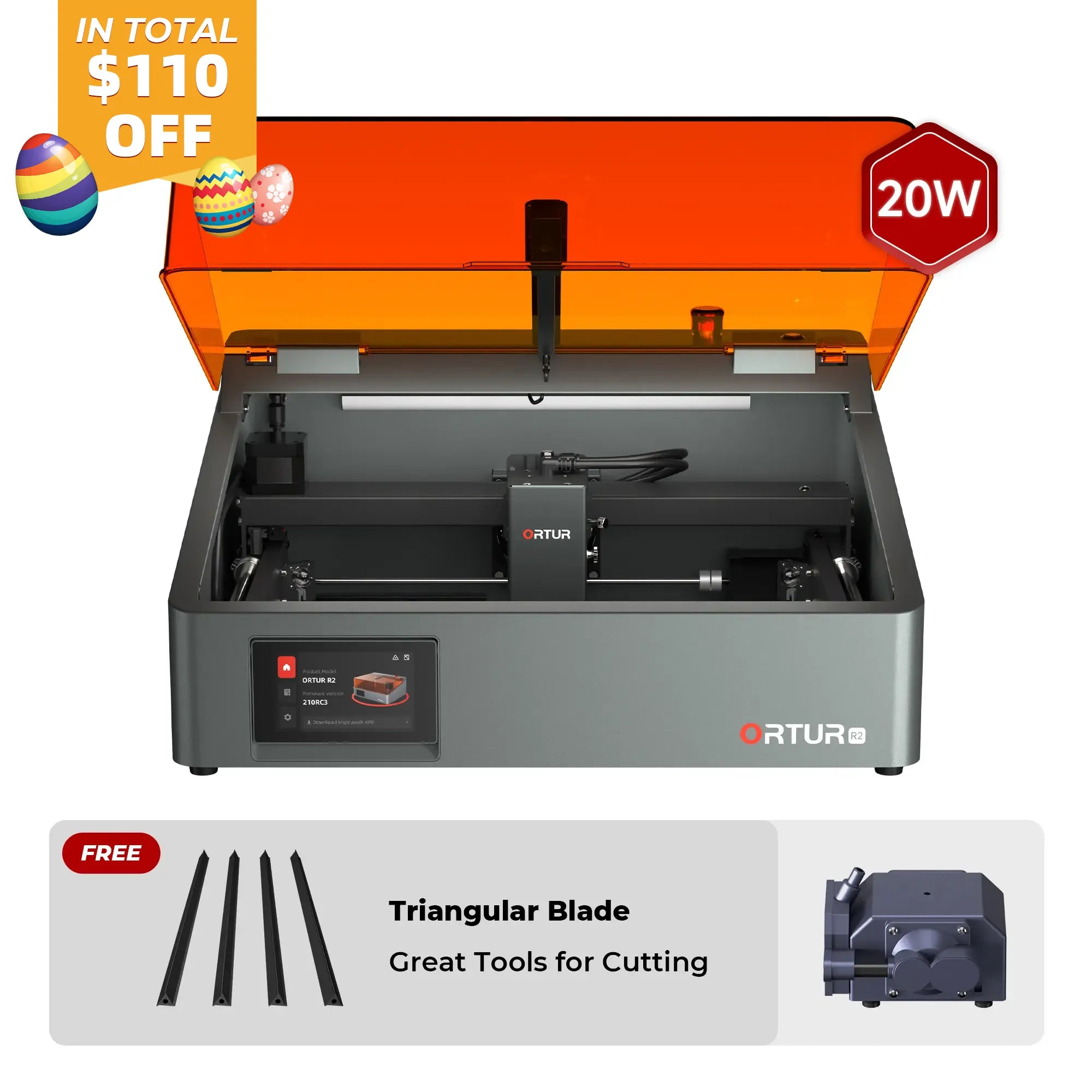 Ortur R2 Smart Lasergravierer 1.3W IR/10W/20W