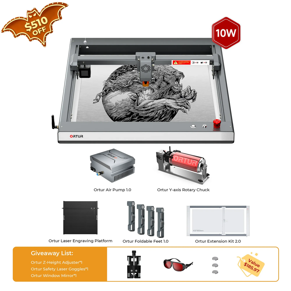 Gravure de laser d'Ortir LM3 et découpeuse 20,000 mm/min (40W/20W/10W)