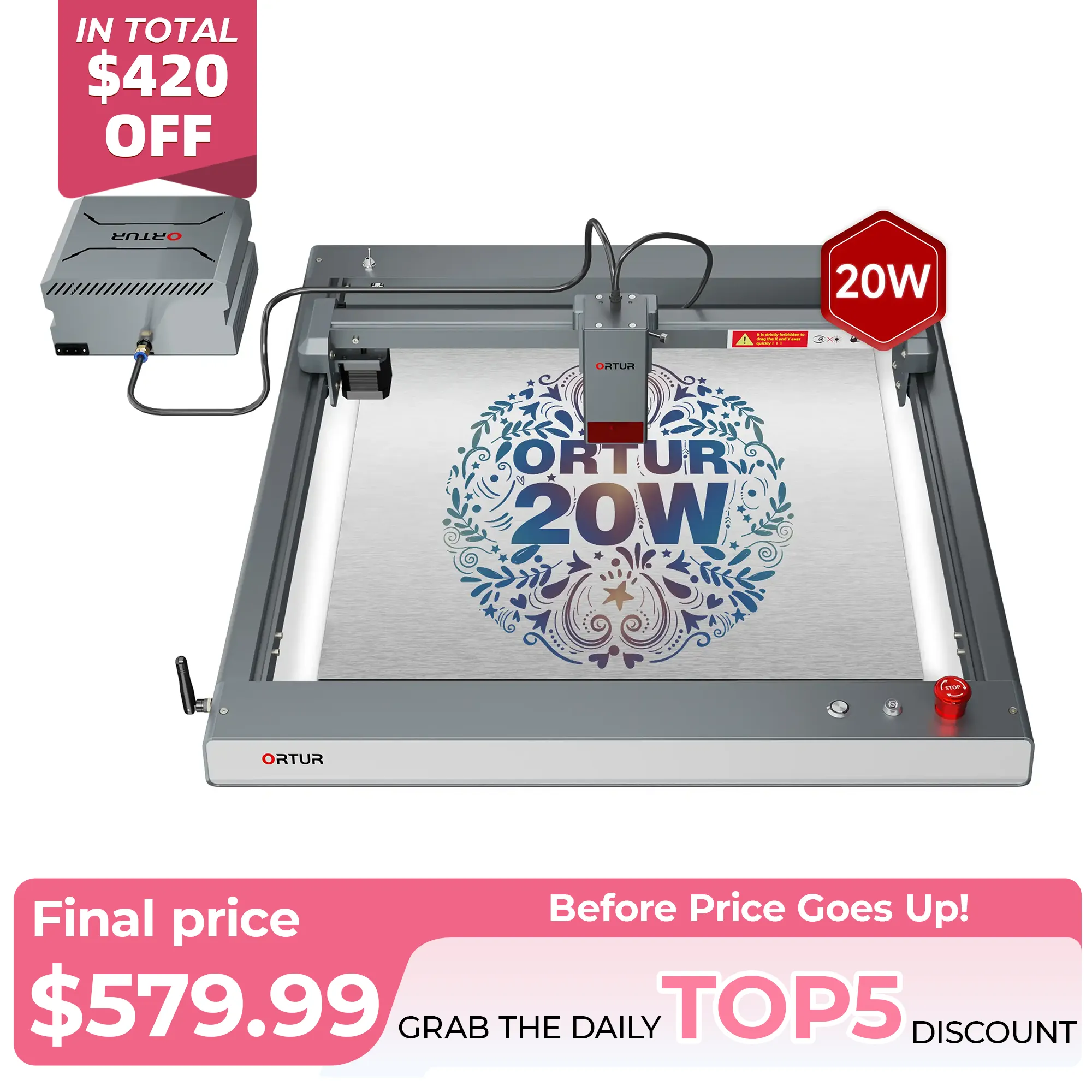 Ortur LM3 Laser Engraving & Cutting Machine 20,000mm/min (40W/20W/10W)