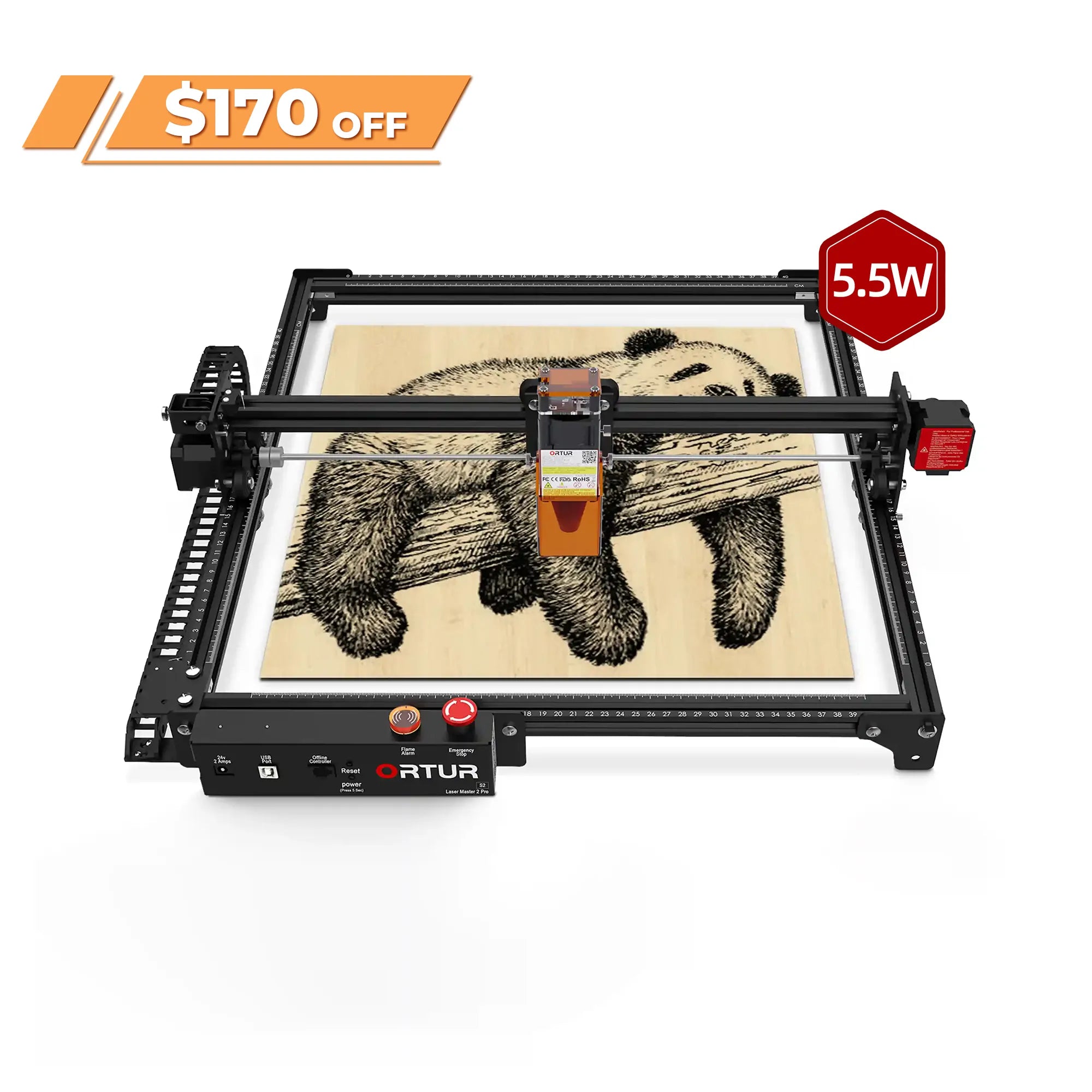 Ortur LM2 Pro S2 Laser Engraving & Cutting Machine 15,000mm/min (10W/5W)