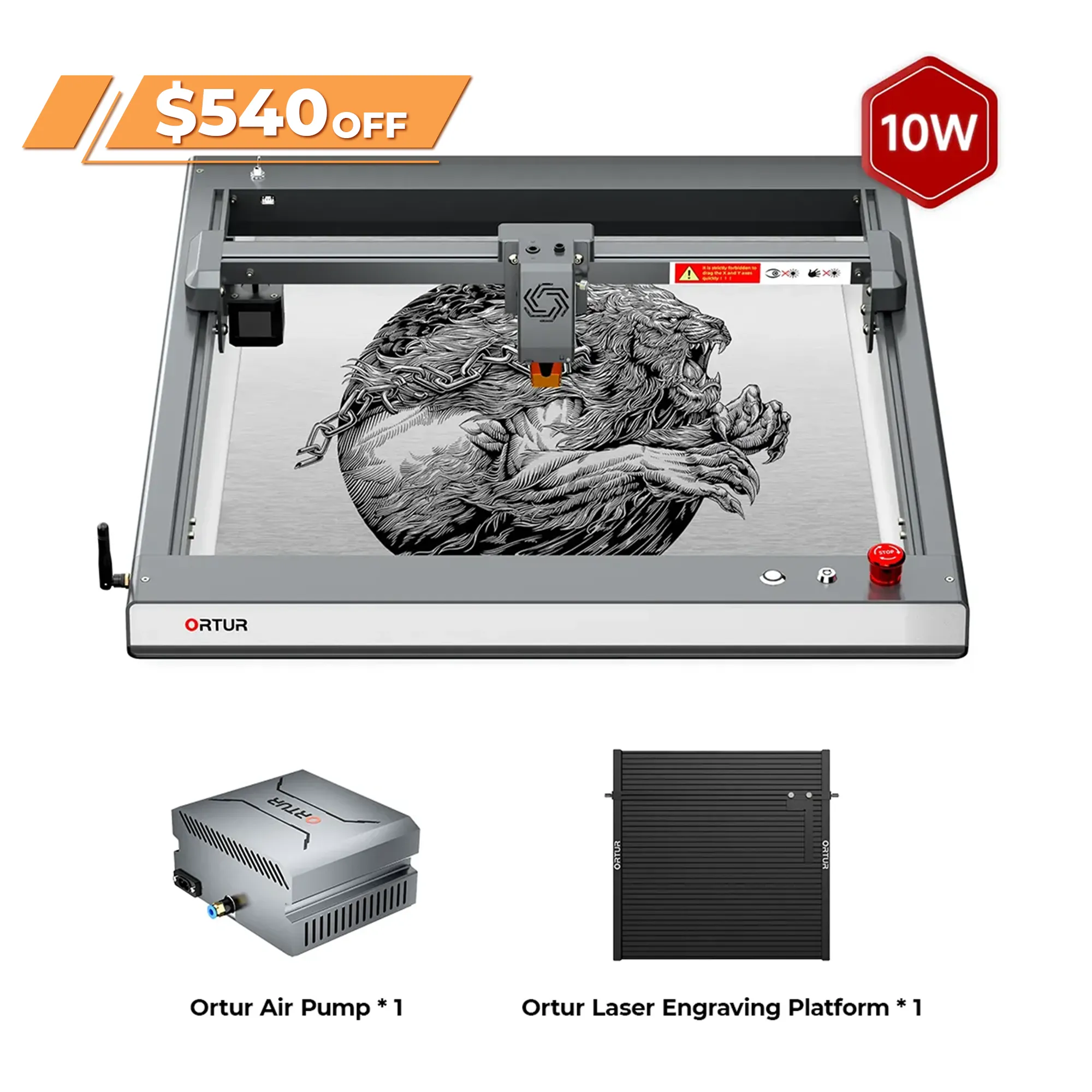 Ortur LM3 Laser Engraving & Cutting Machine 20,000mm/min (40W/20W/10W)