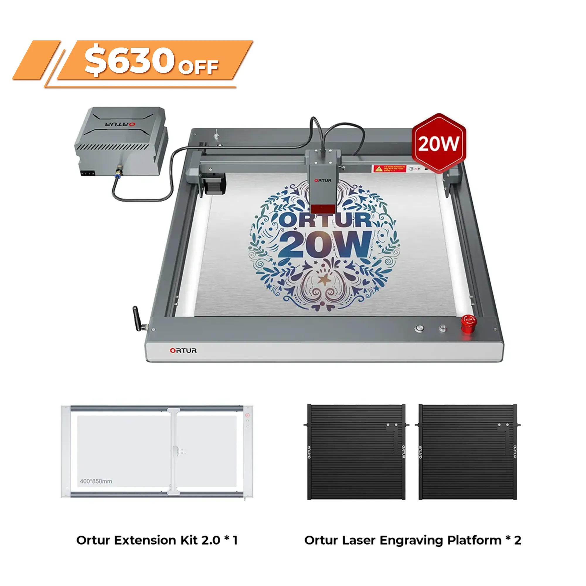 Ortur LM3 Laser Engraving & Cutting Machine 20,000mm/min (40W/20W/10W)