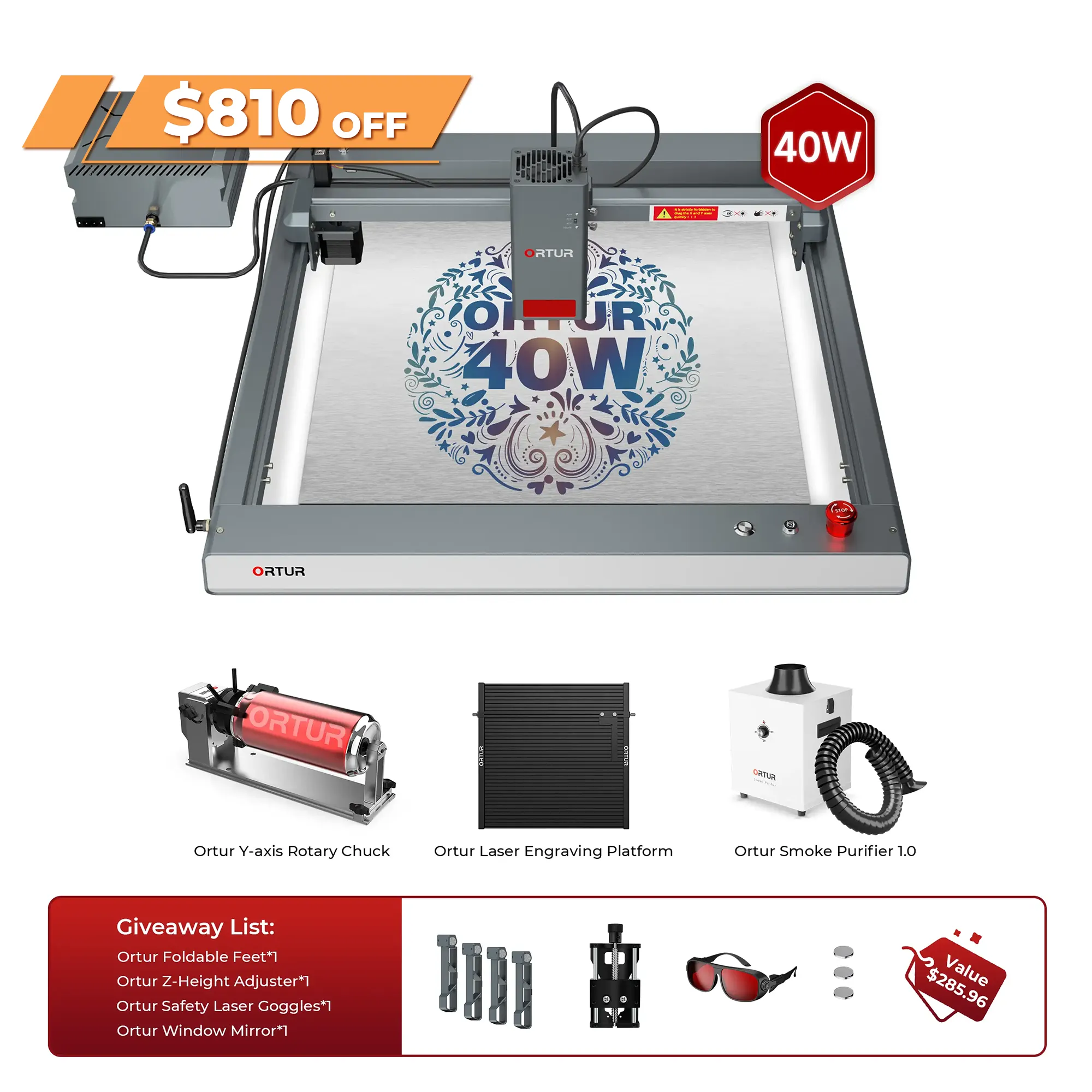 Ortur LM3 Laser Engraving & Cutting Machine 20,000mm/min (40W/20W/10W)