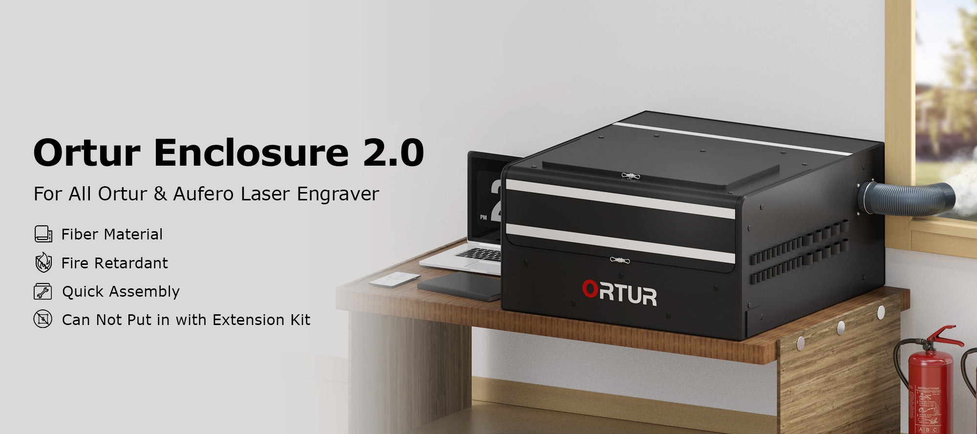 Ortur Enclosure 2.0 Fiber Material, Fire Retardant.