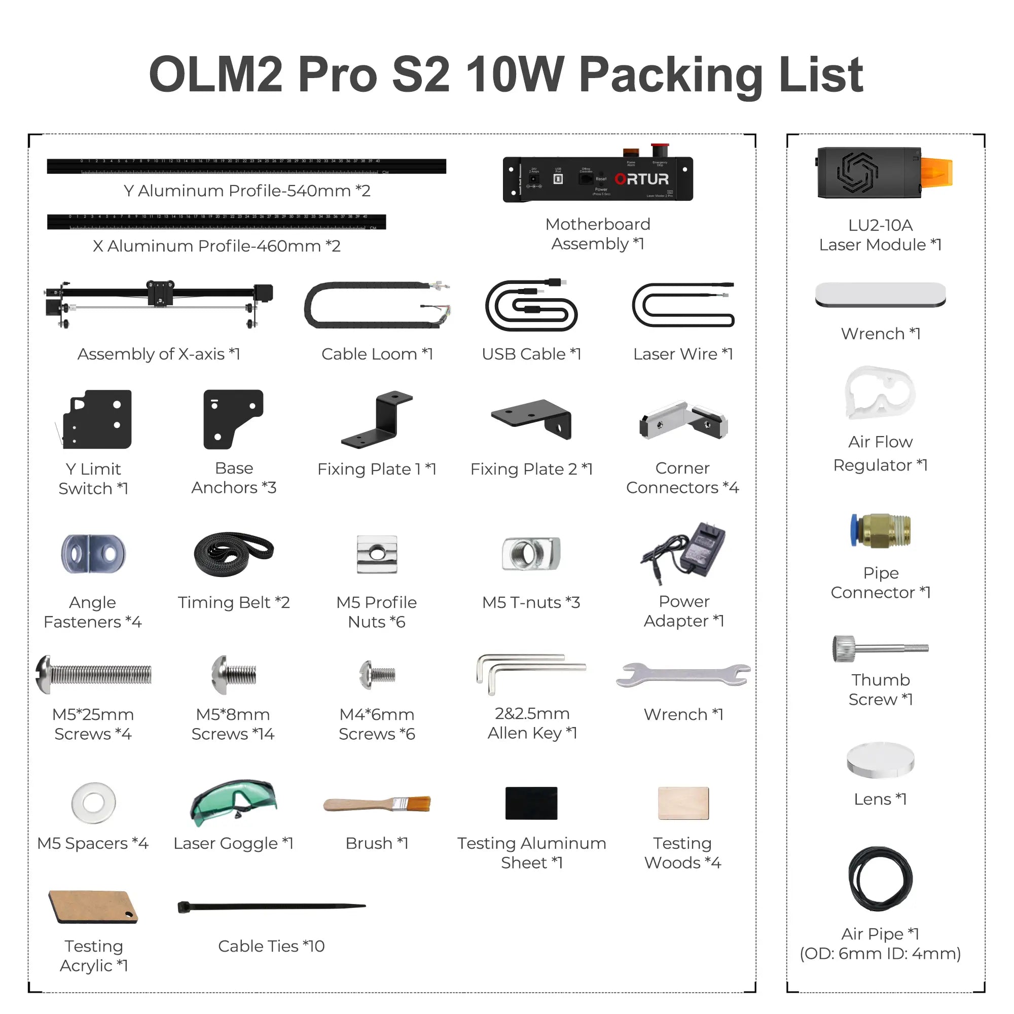 Ortur LM2 Pro S2 Laser Engraving & Cutting Machine 15,000mm/min (10W/5W)