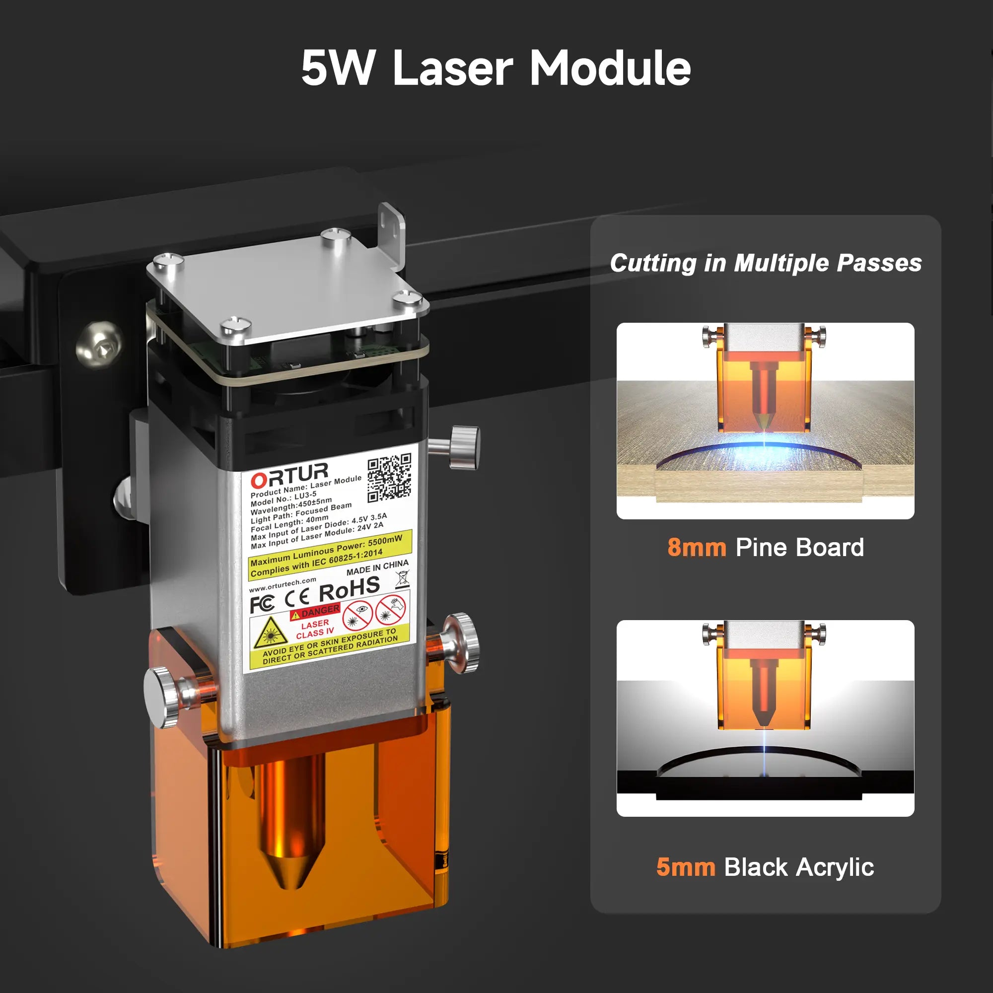 Ortur LM3 LE Laser Engraving & Cutting Machine 15,000mm/min (10W/5W)