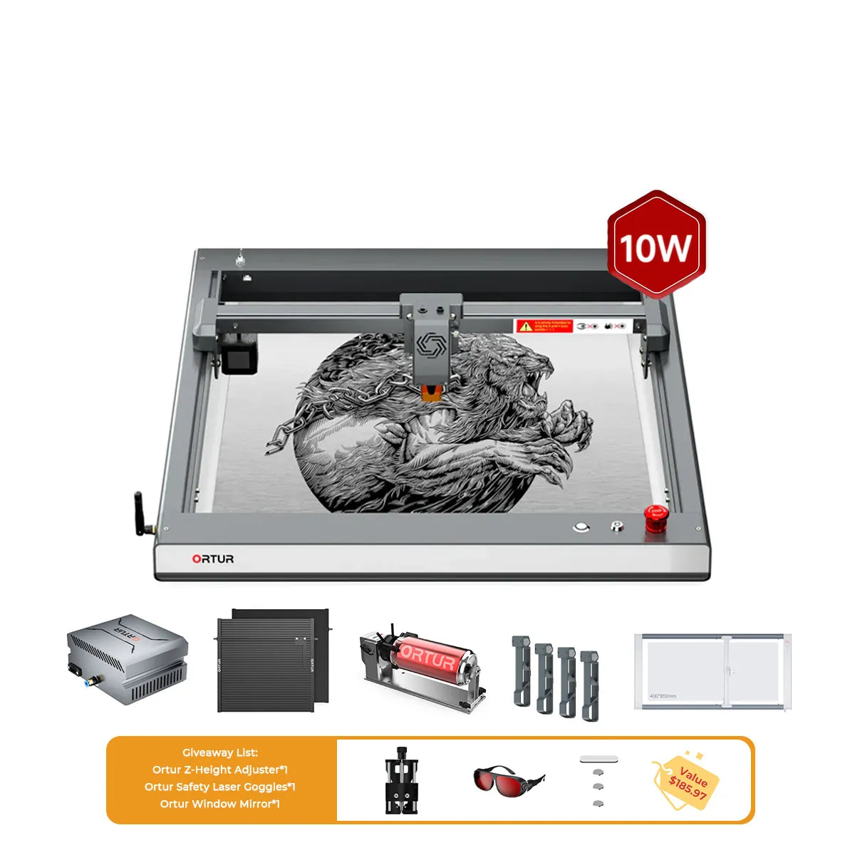 Ortur LM3 Laser Engraving & Cutting Machine 20,000mm/min (40W/20W/10W)