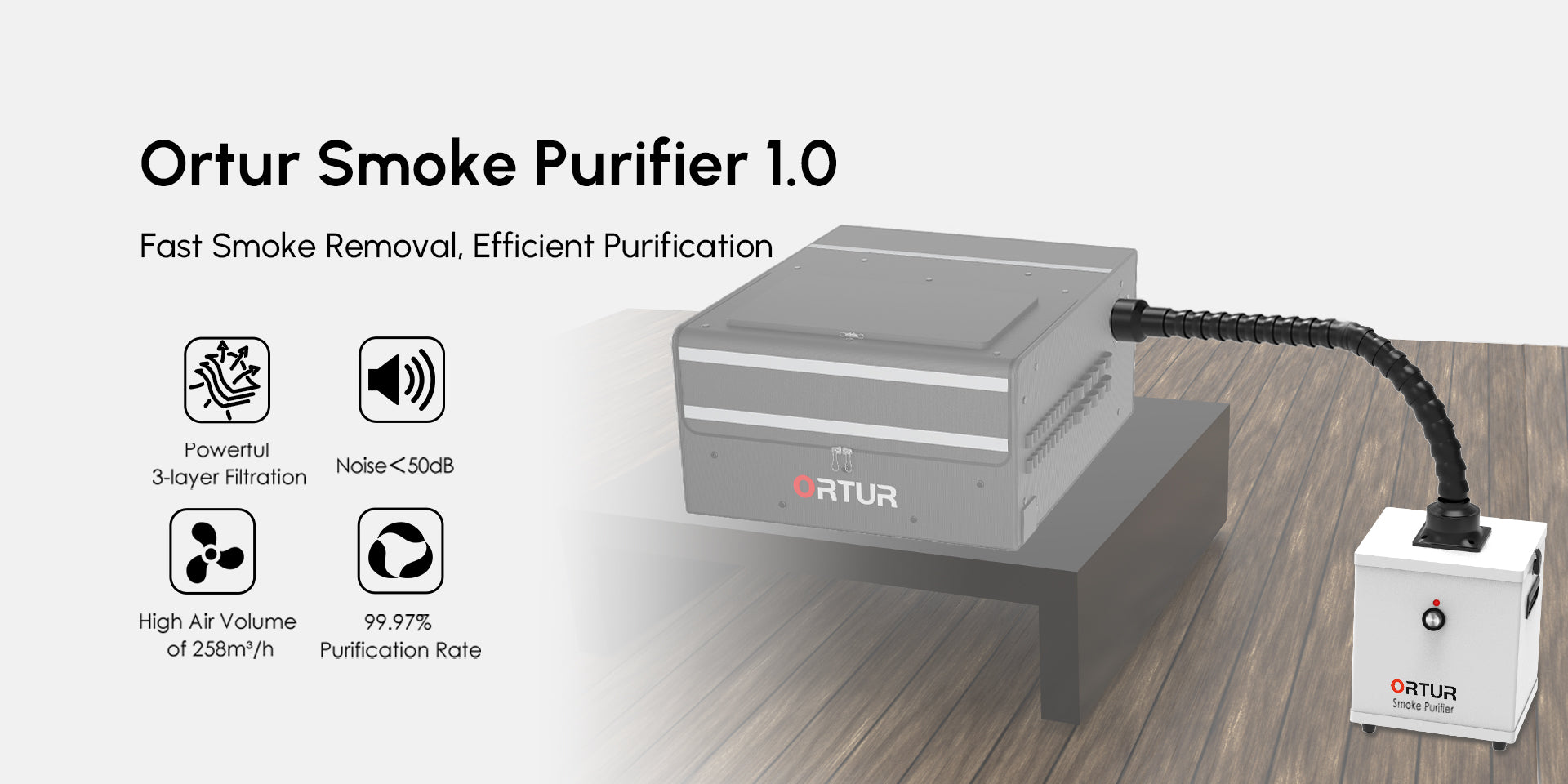 Ortur Smoke Purifier Fast SMoke Removal, Efficient Purification