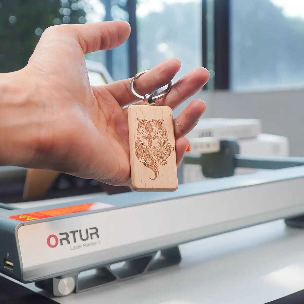 Ortur Wooden 13.4'' × 25.6'' Blank Keychain for Laser Engraving (15pcs) 03