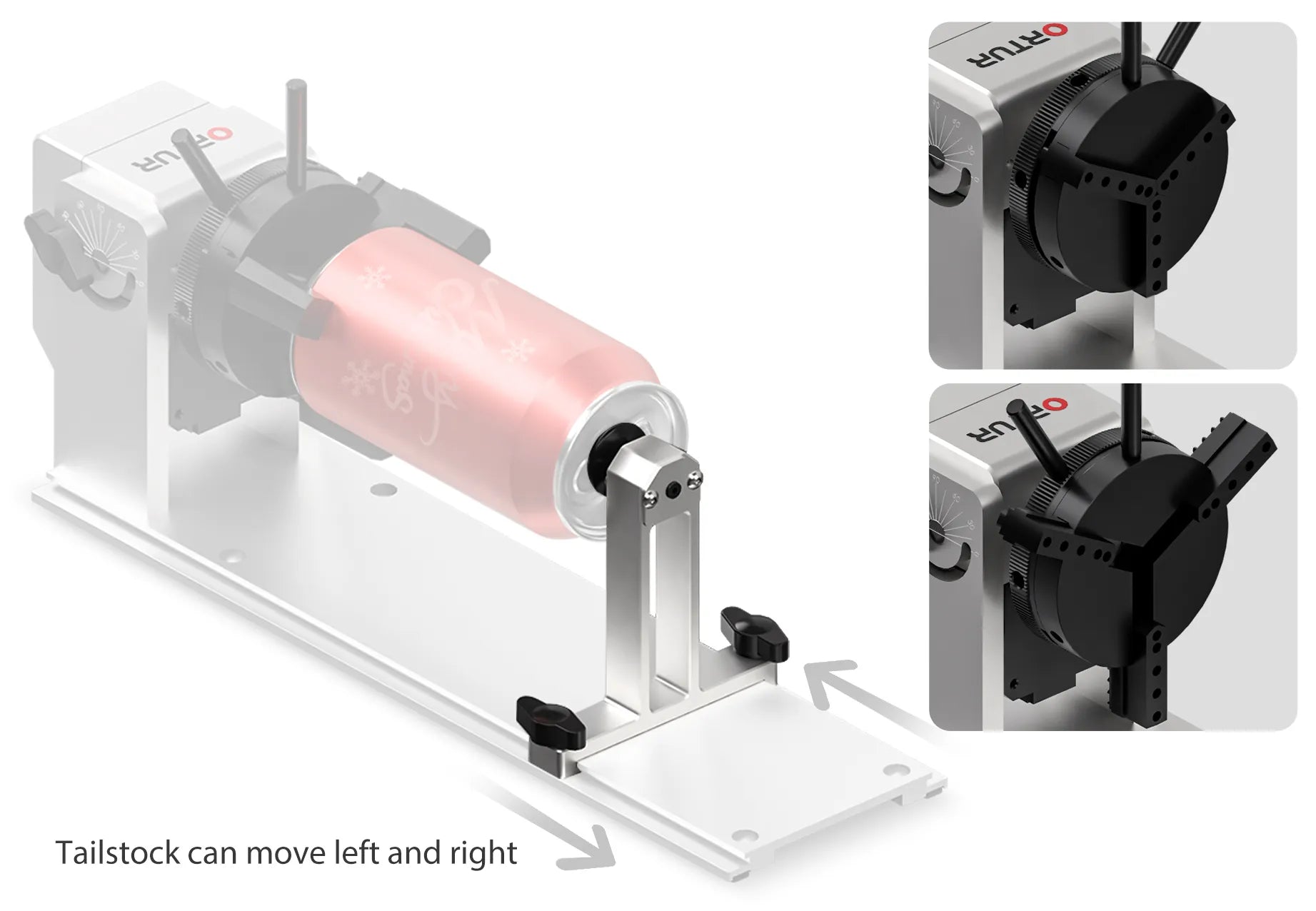 Ortur Y-axis Rotary Chuck Adjusted Diameter