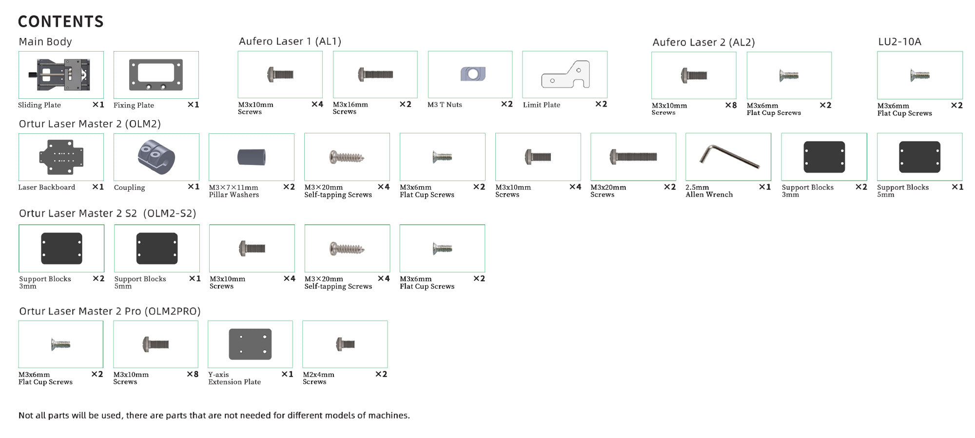 Ortur Aufero Z-Height Adjuster Assembly Manual of Optional Parts -axis Lifting Device