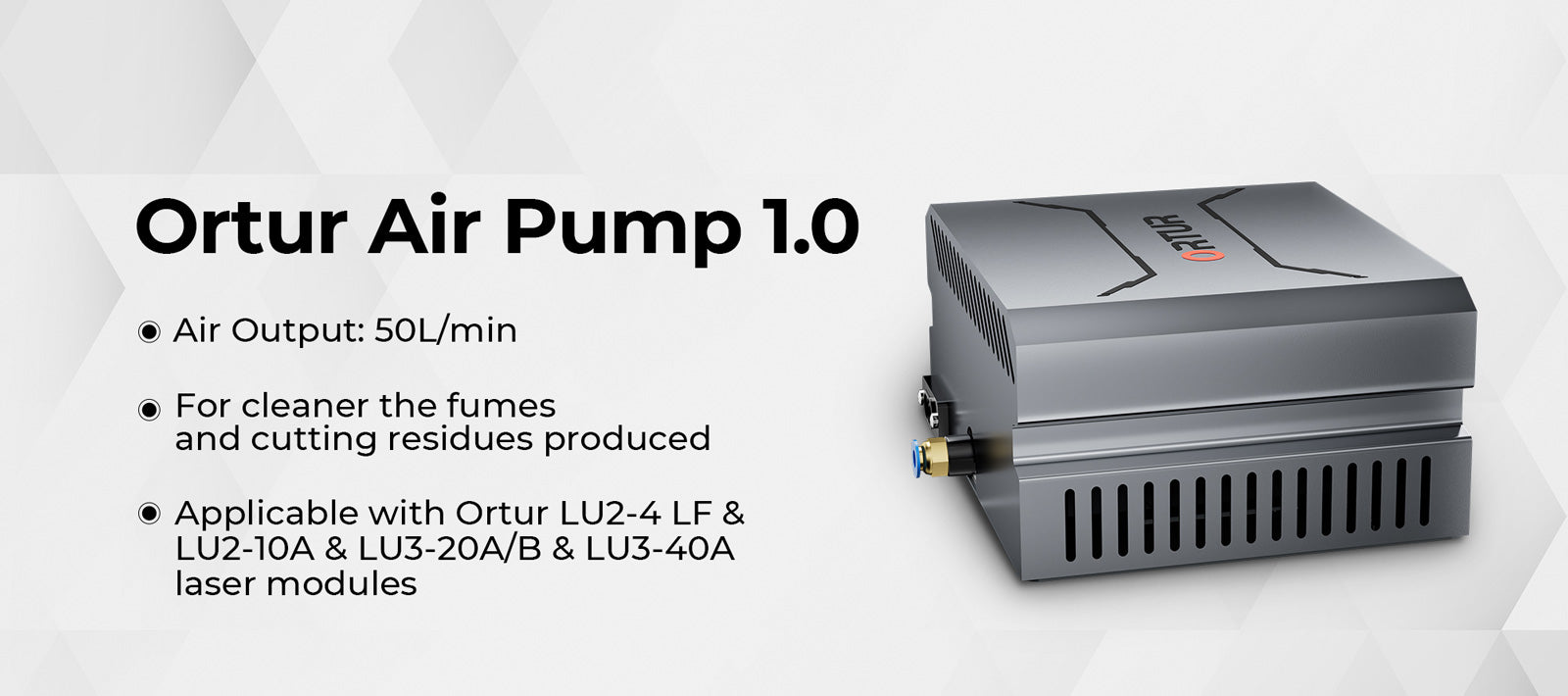 Ortur Air Pump 1.0 for Cleaner the Fumes and Cutting Residues Produced