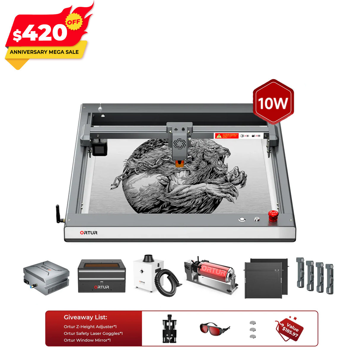 Gravure de laser d'Ortir LM3 et découpeuse 20,000 mm/min (40W/20W/10W)