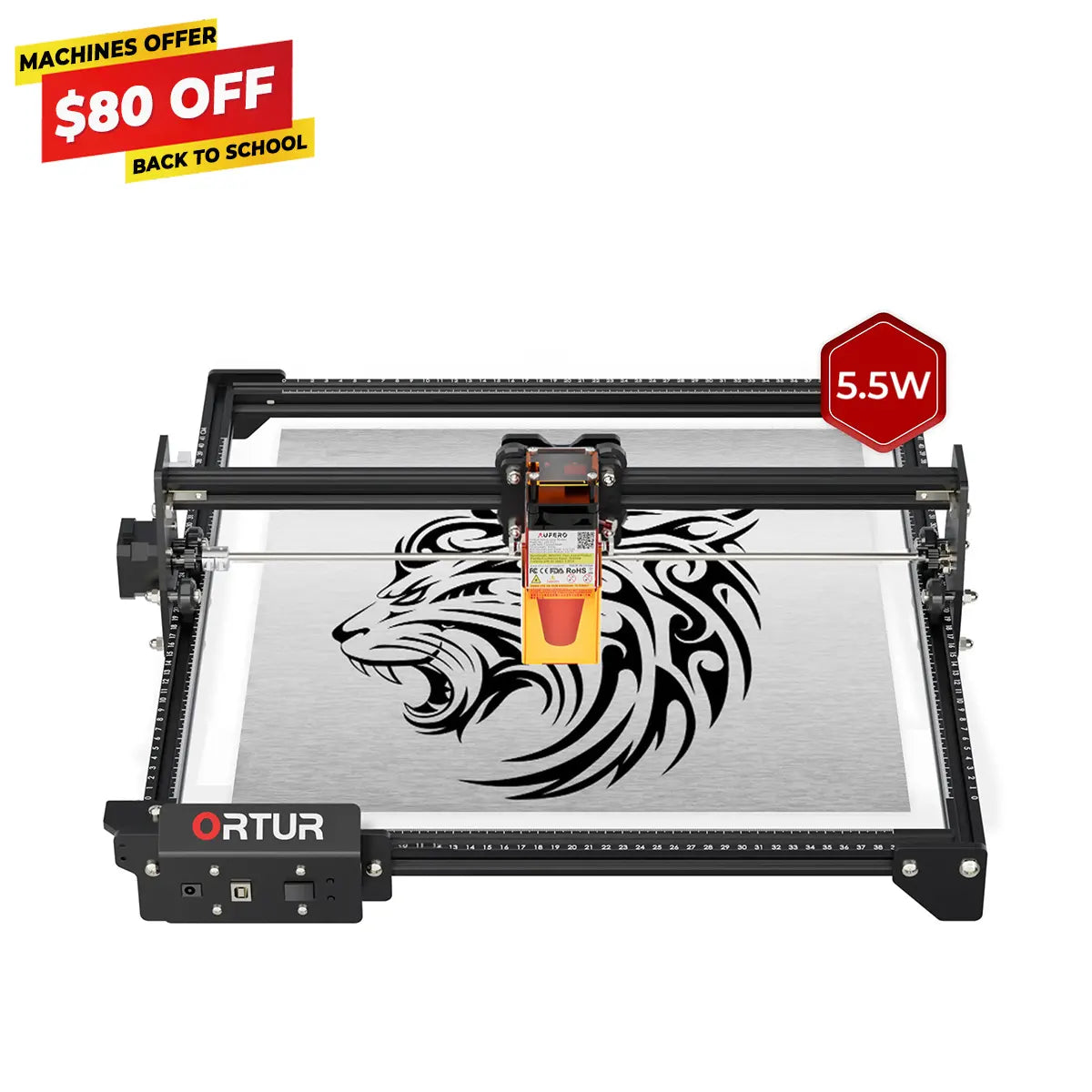 Ortur LM2 S2 Machine de gravure et de découpe laser 5000mm/min (10W/5W/1.6W)