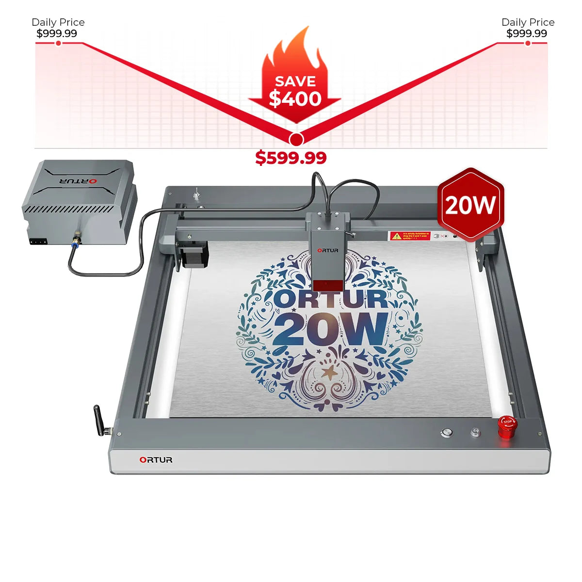 Ortur LM3 Laser Engraving & Cutting Machine 20,000mm/min (40W/20W/10W)