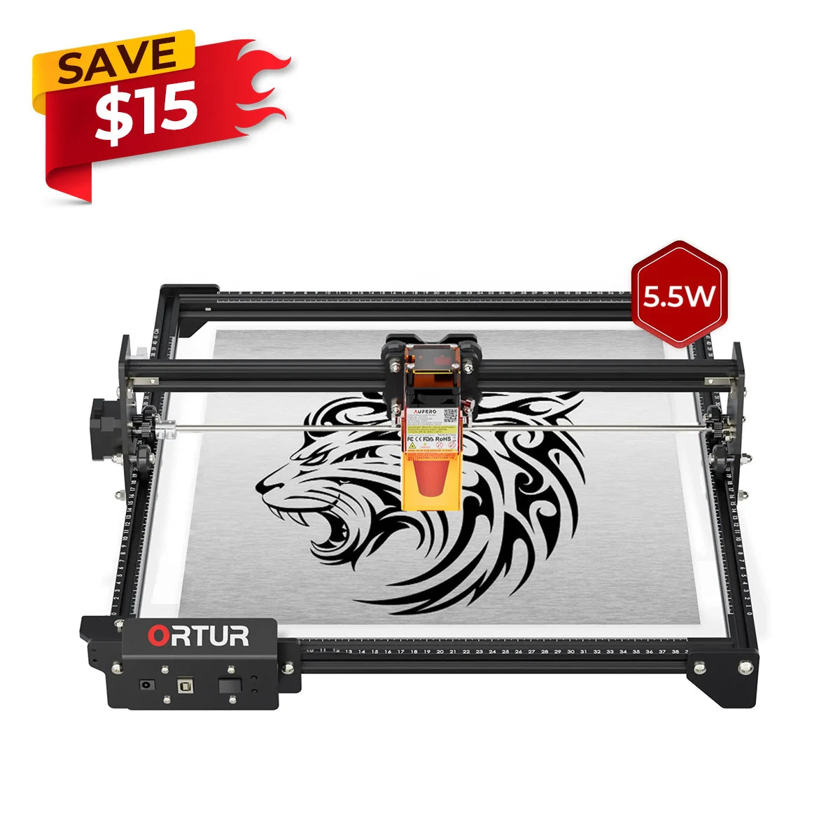 Ortur LM2 S2 Machine de gravure et de découpe laser 5000mm/min (10W/5W/1.6W)