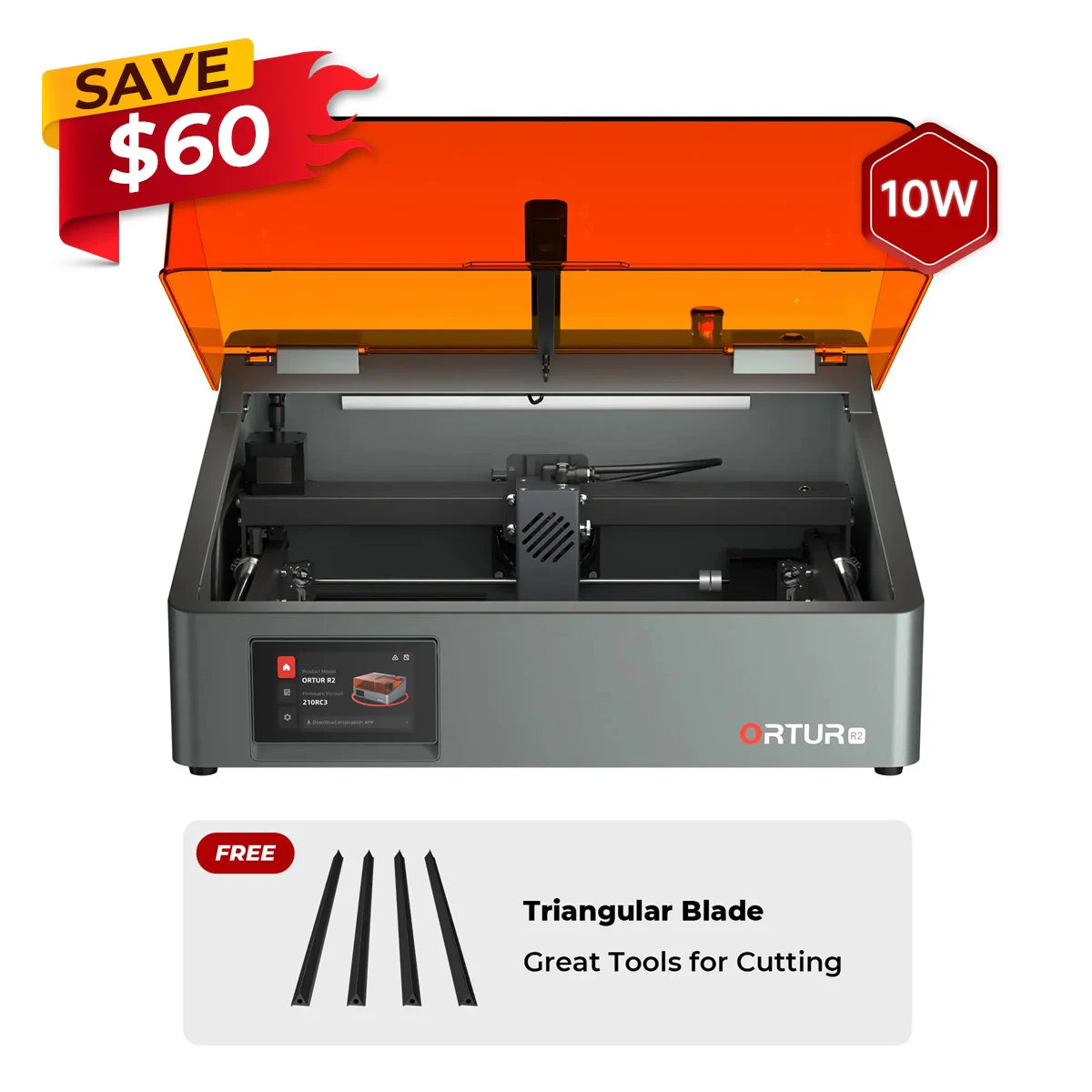 Ortur R2 Grabador Láser Inteligente 1.3W IR/10W/20W