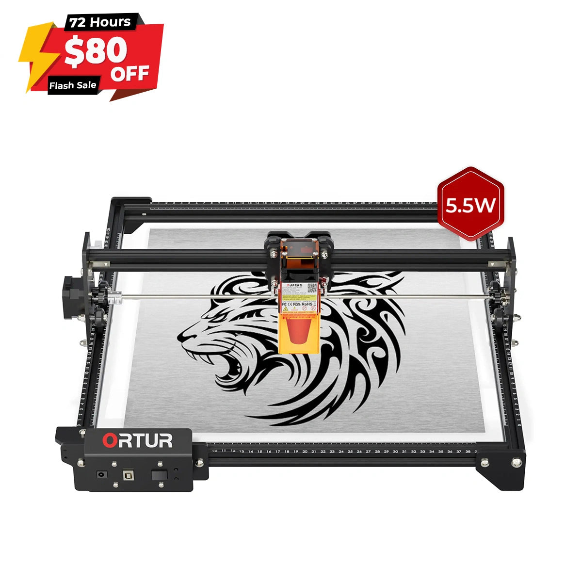 Ortur LM2 S2 Laser Engraving & Cutting Machine 5,000mm/min (10W/5W/1.6W)