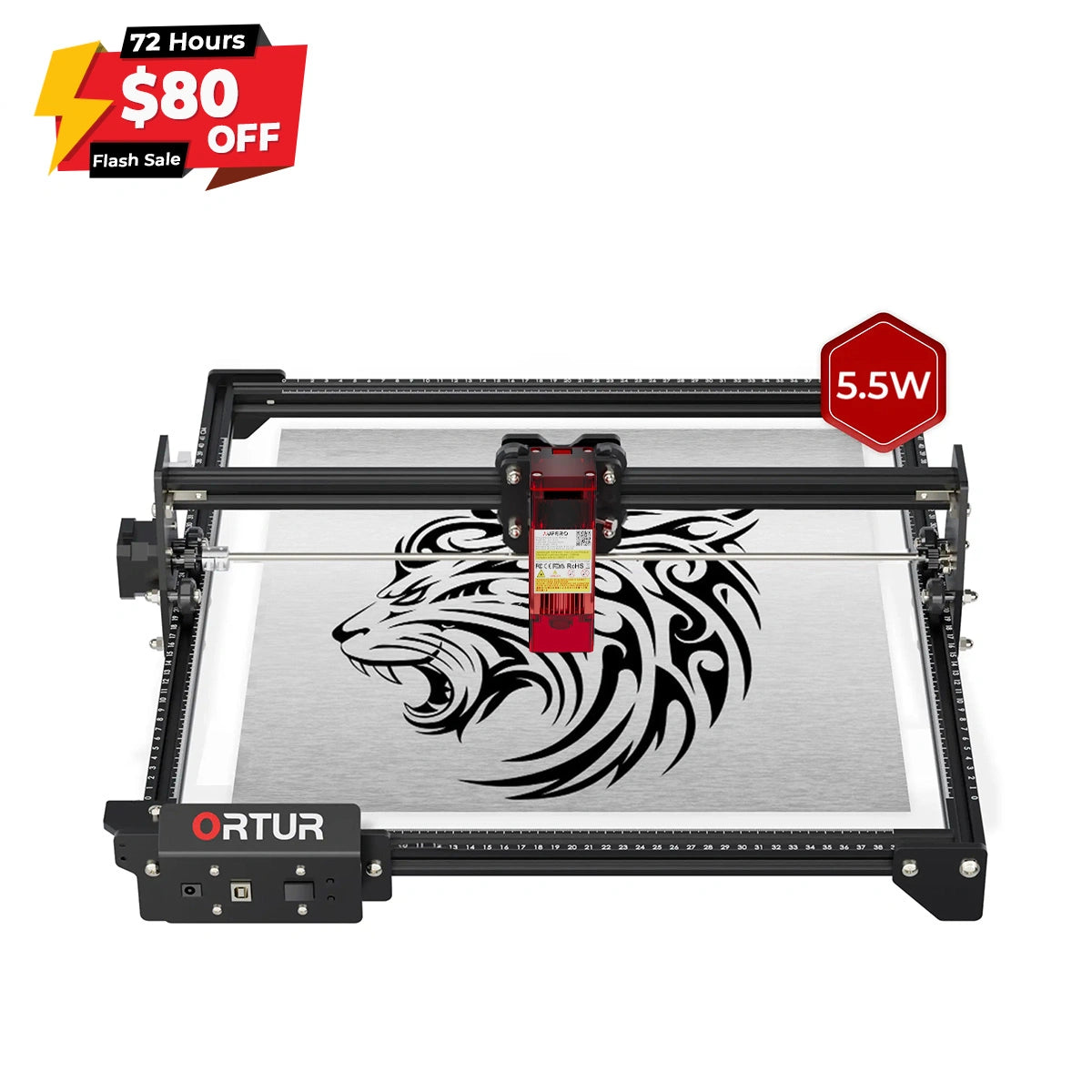 Ortur LM2 S2 Laser Engraving & Cutting Machine 5,000mm/min (10W/5W/1.6W)