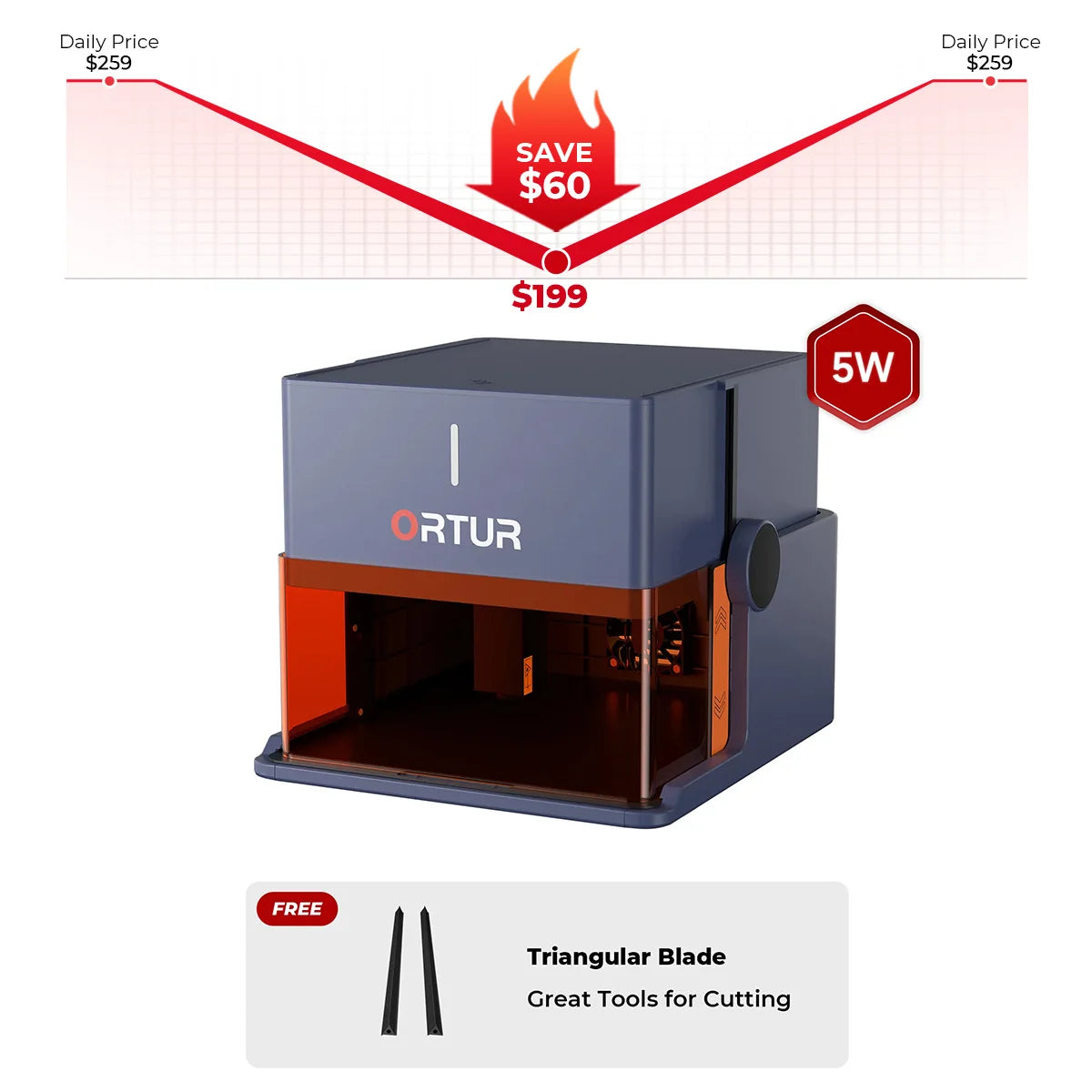 Grabador láser Ortur R1 1,3 W IR/5 W