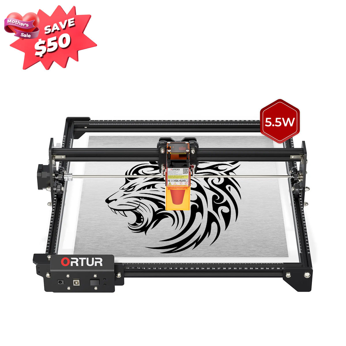 Ortur LM2 S2 Laser Engraving & Cutting Machine 5,000mm/min (10W/5W/1.6W)