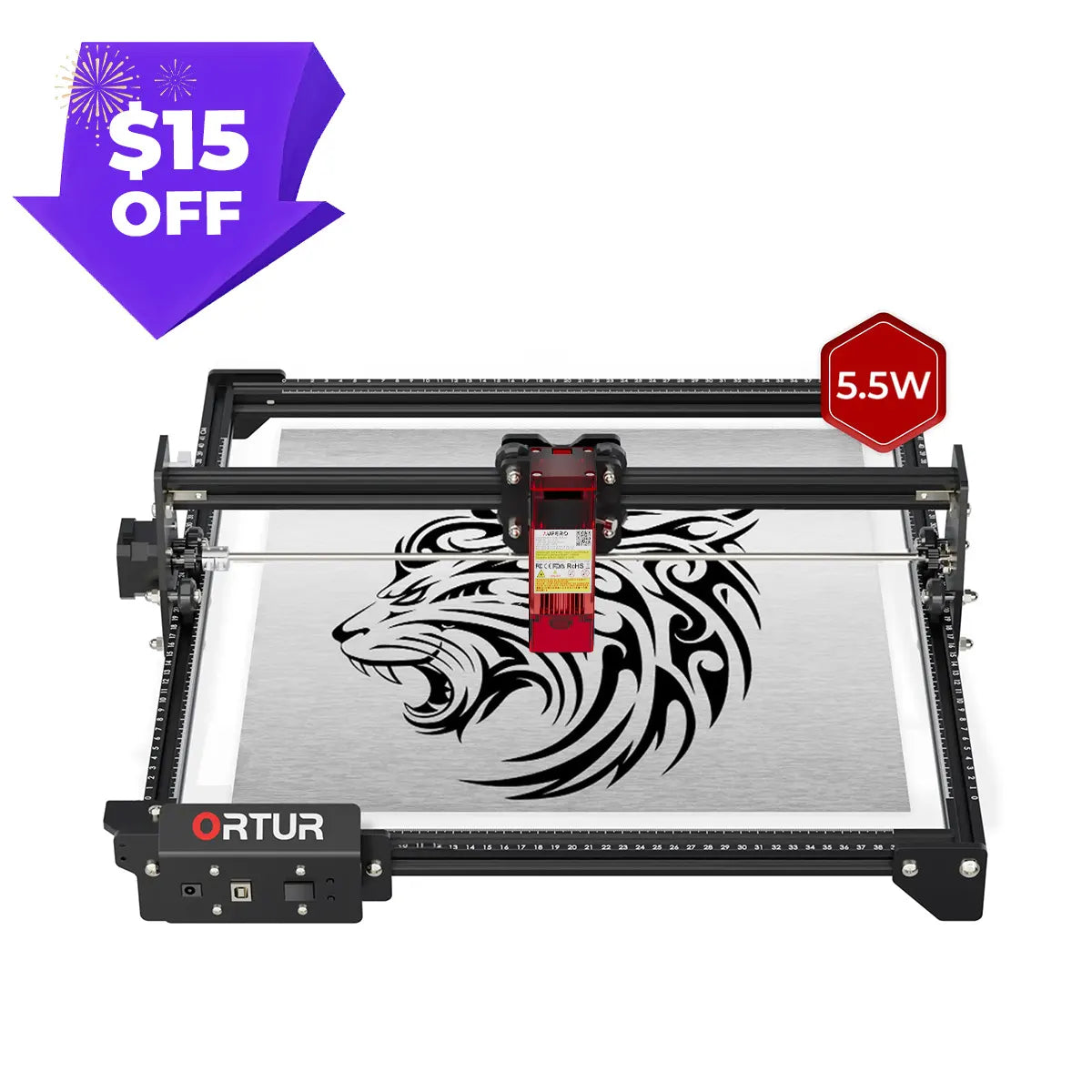 Ortur LM2 S2 Laser Engraving & Cutting Machine 5,000mm/min (10W/5W/1.6W)