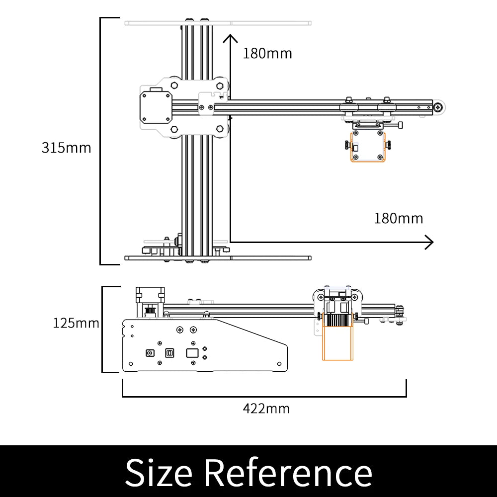 Gravure de laser d'Aufero AL1 et découpeuse 5,000 mm/min (5W/1.6W)