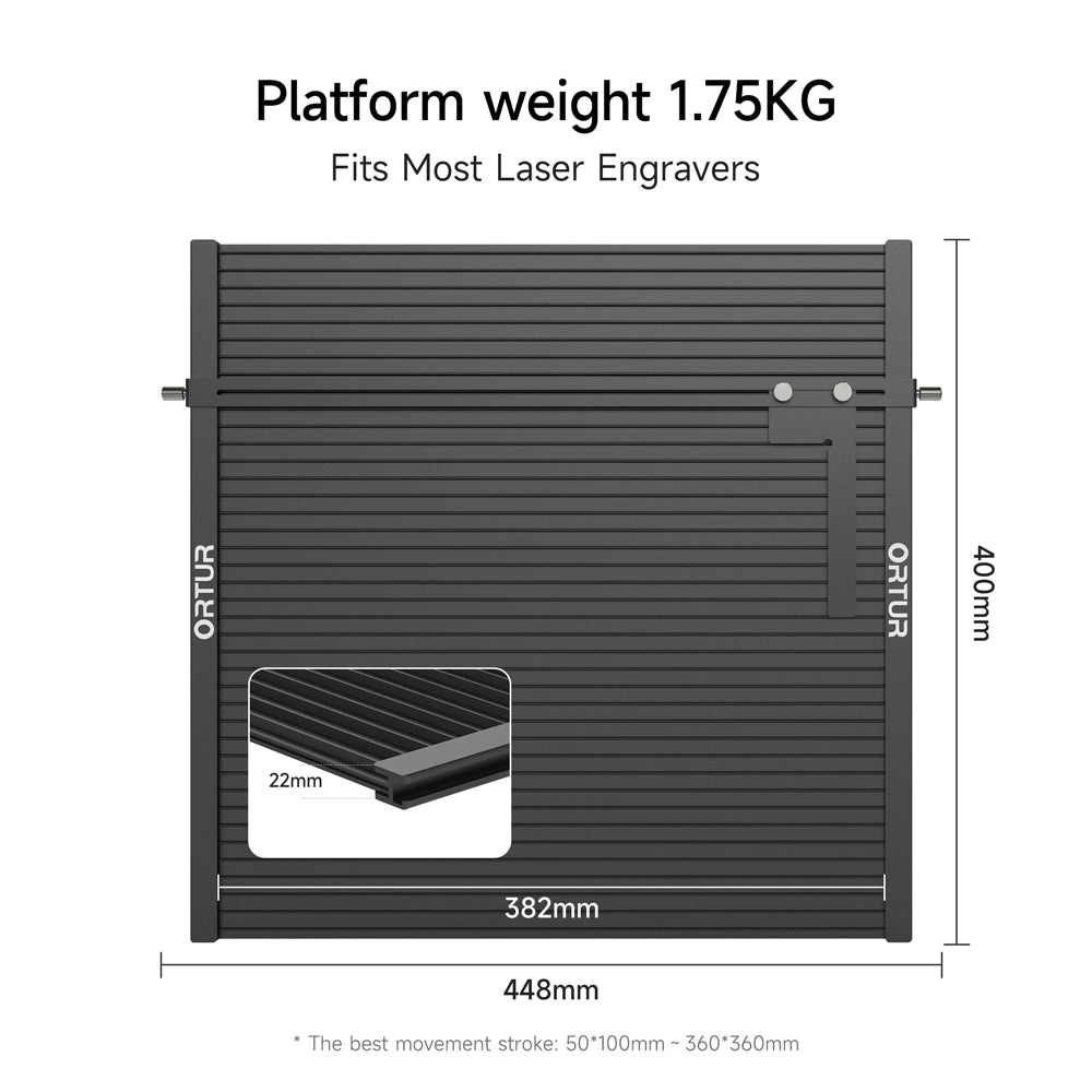 Plataforma de grabado láser Ortur para Ortur ＆ Aufero Láser Grabador (LEP1.0)
