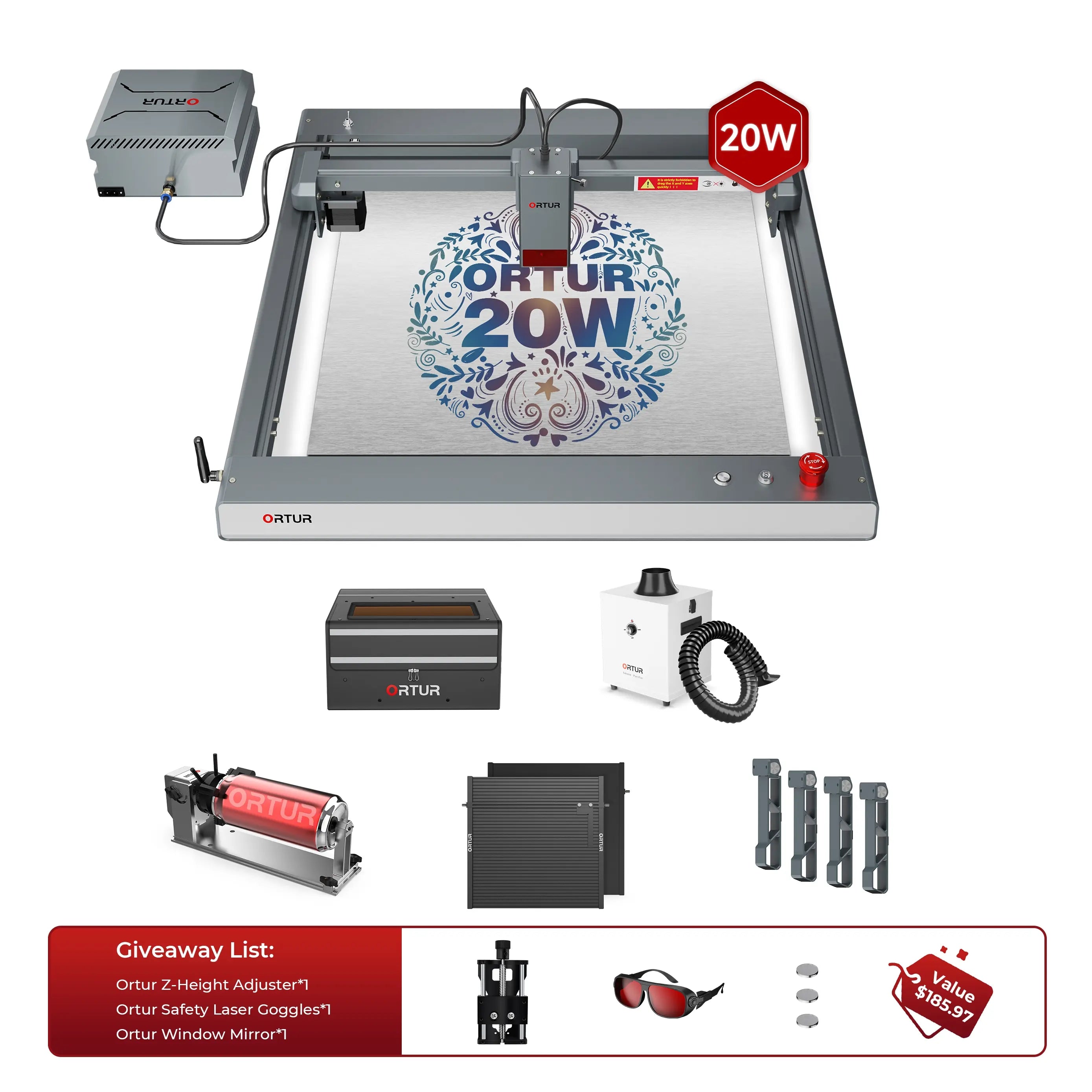 Ortur LM3 Laser Engraving & Cutting Machine 20,000mm/min (40W/20W/10W)