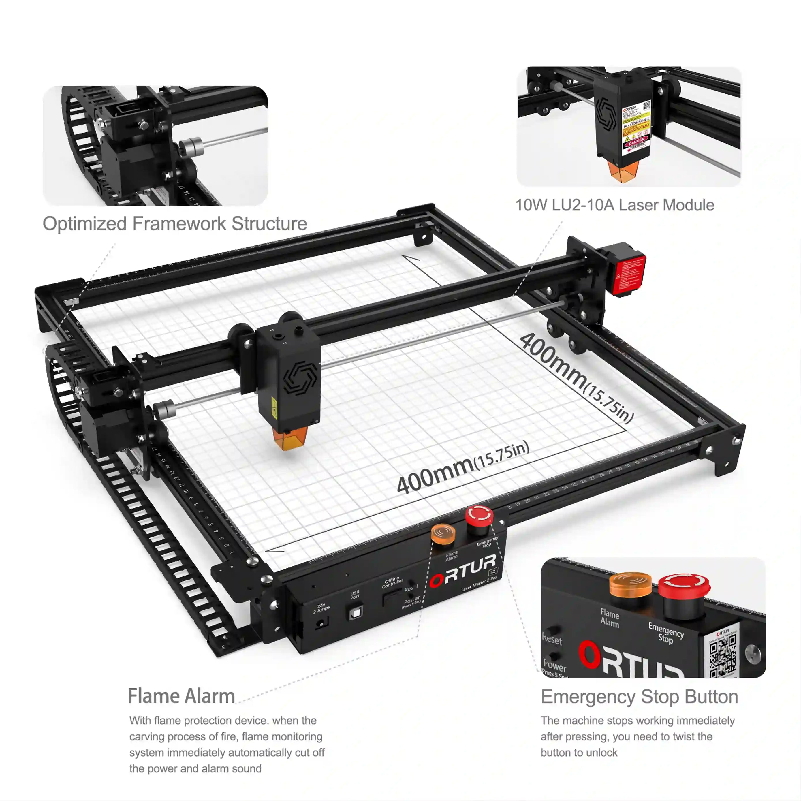 Ortur LM2 Pro S2 Laser Engraving & Cutting Machine 15,000mm/min (10W/5W) 05