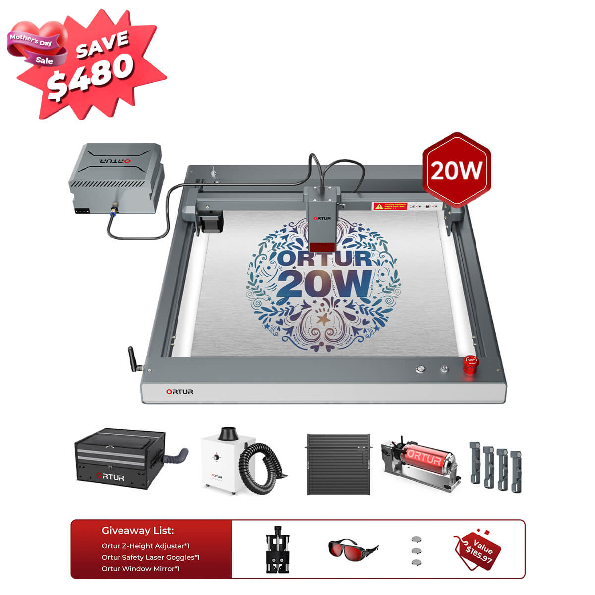Ortur LM3 Laser Engraving & Cutting Machine 20,000mm/min (40W/20W/10W)