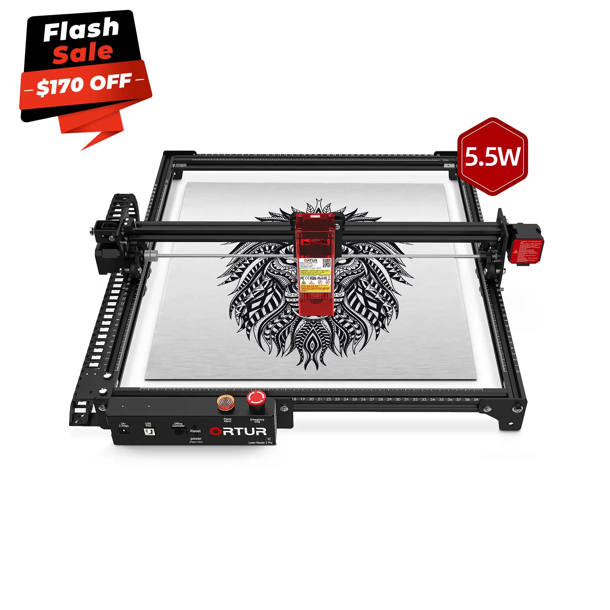Ortur LM2 Pro S2 Laser Engraving & Cutting Machine 15,000mm/min (10W/5W)
