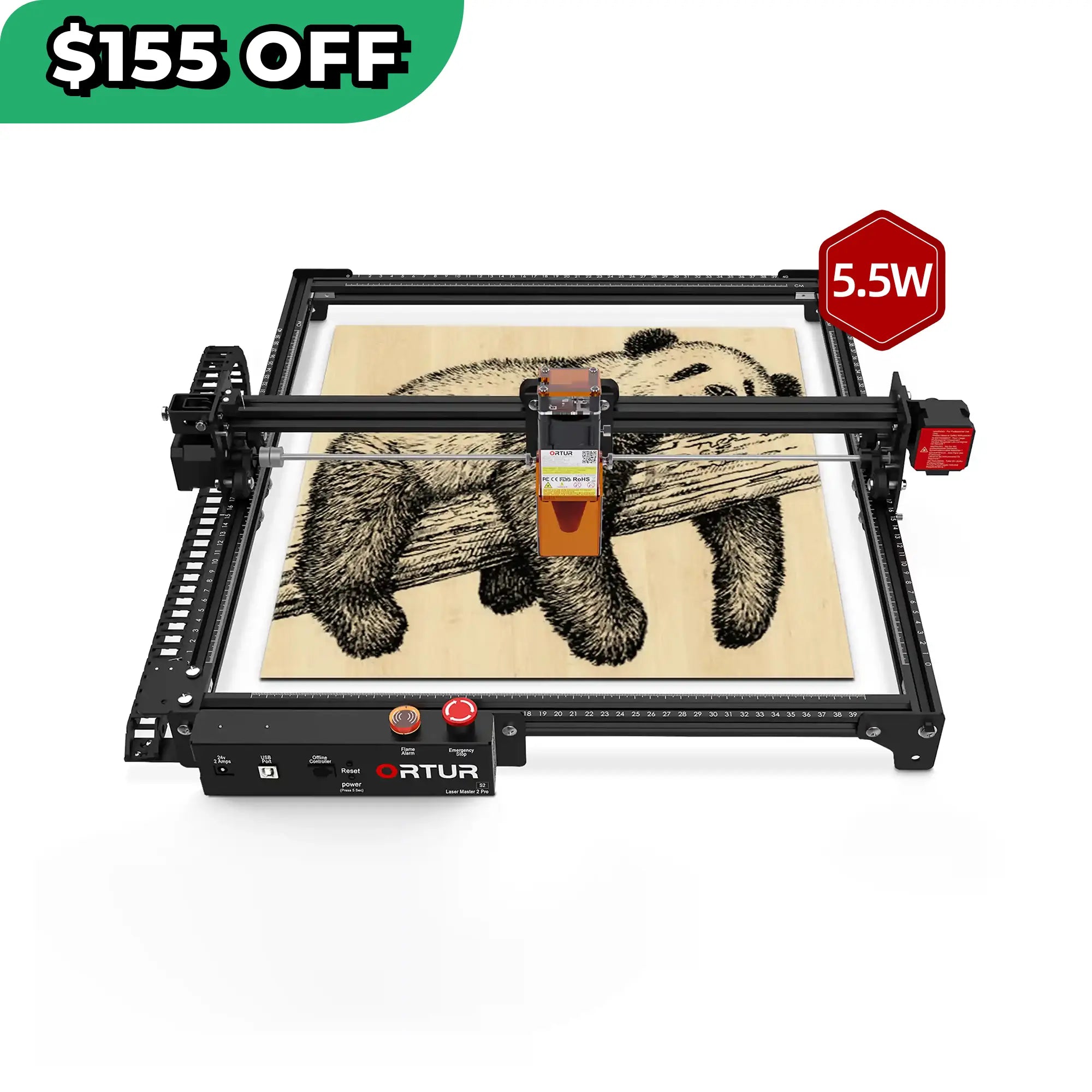 Ortur LM2 Pro S2 Laser Engraving & Cutting Machine 15,000mm/min (10W/5W)
