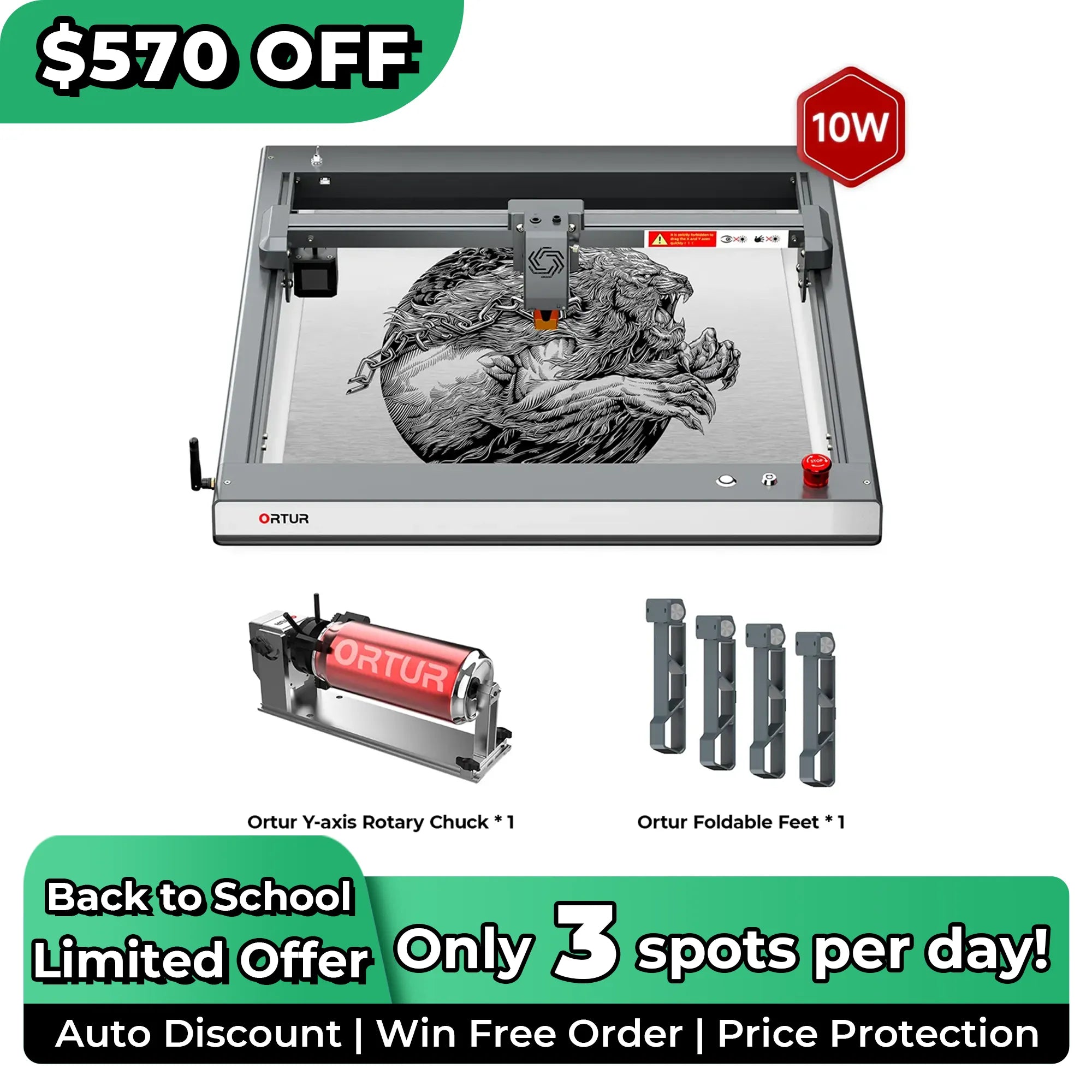 Ortur LM3 Laser Engraving & Cutting Machine 20,000mm/min (40W/20W/10W)