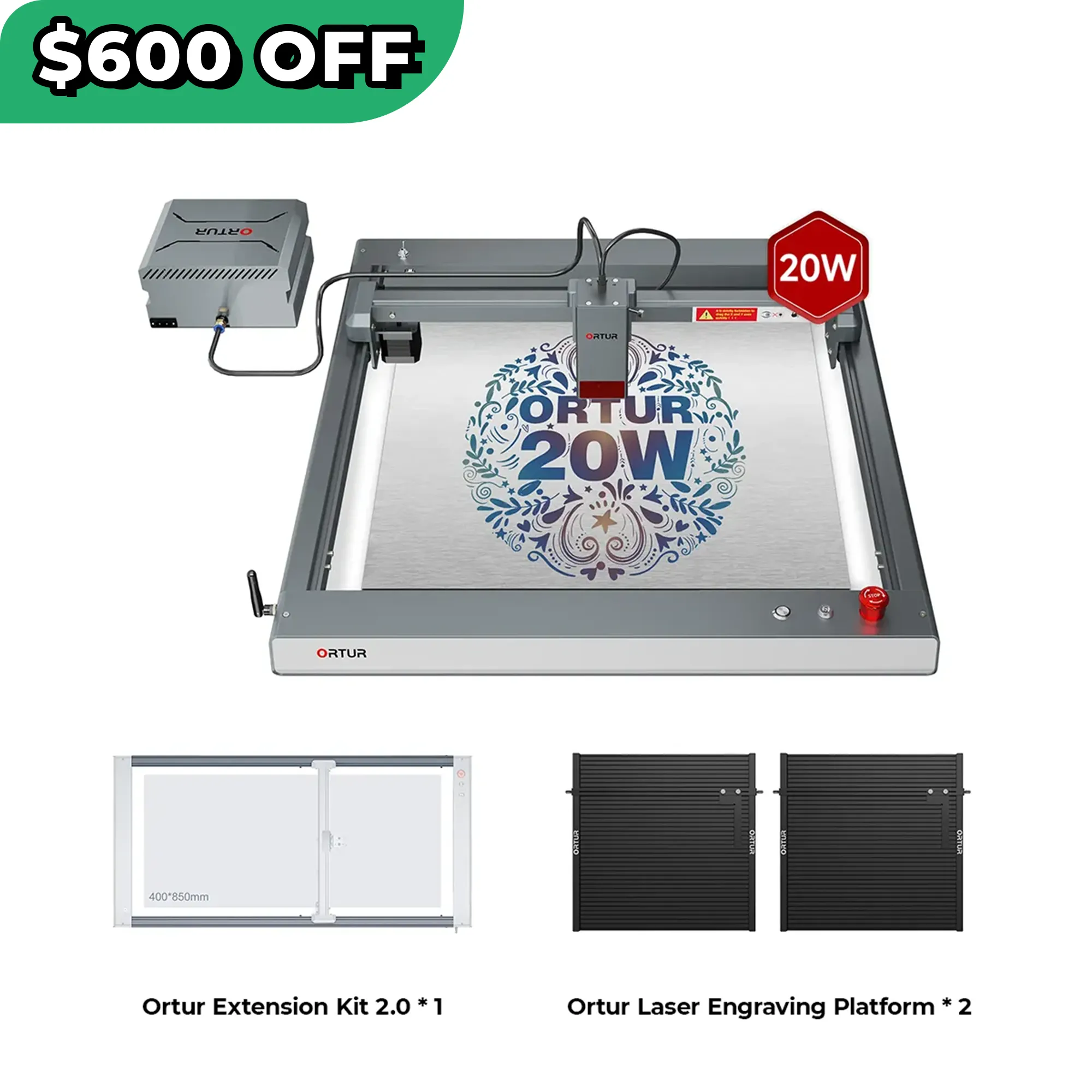 Ortur LM3 Laser Engraving & Cutting Machine 20,000mm/min (40W/20W/10W)