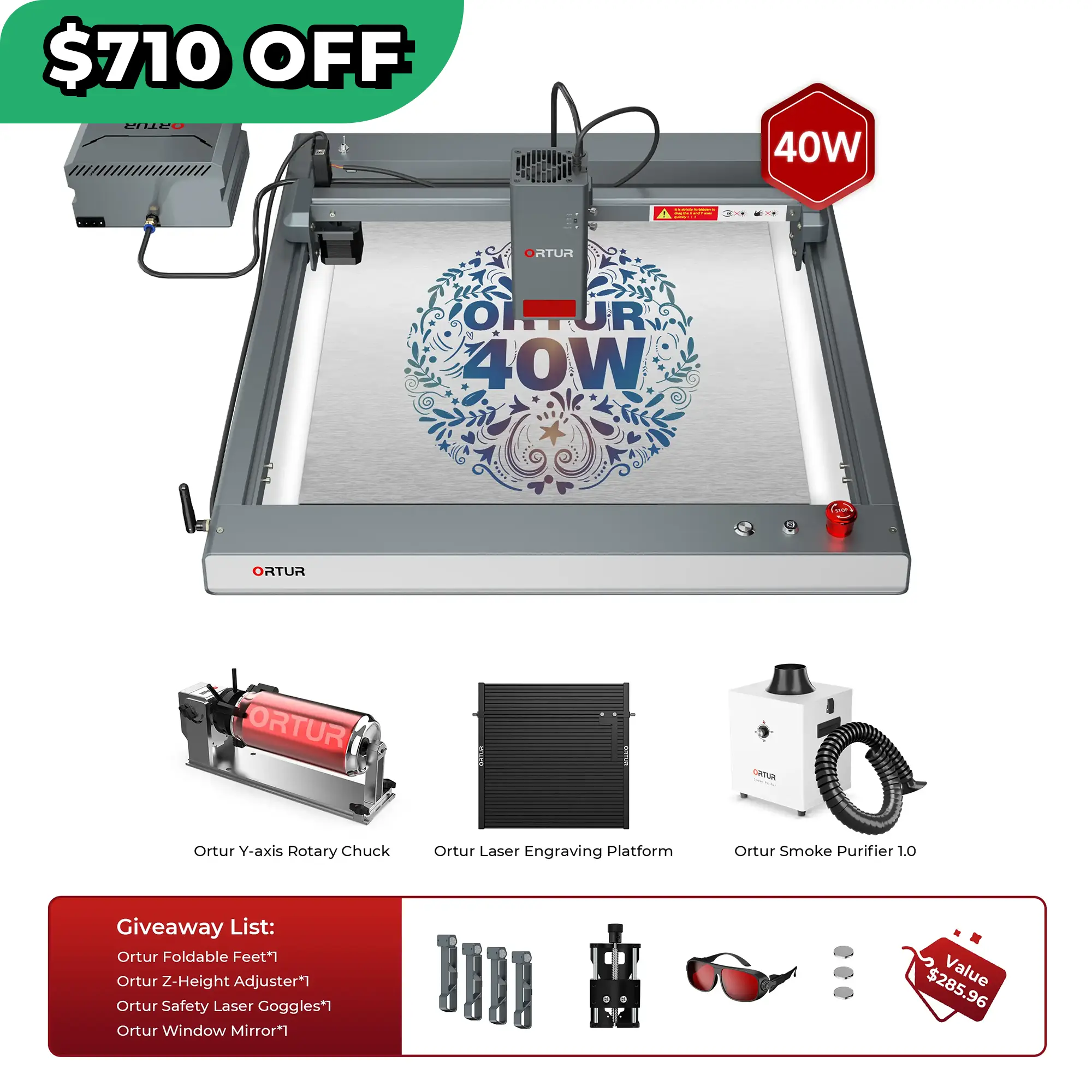 Ortur LM3 Laser Engraving & Cutting Machine 20,000mm/min (40W/20W/10W)