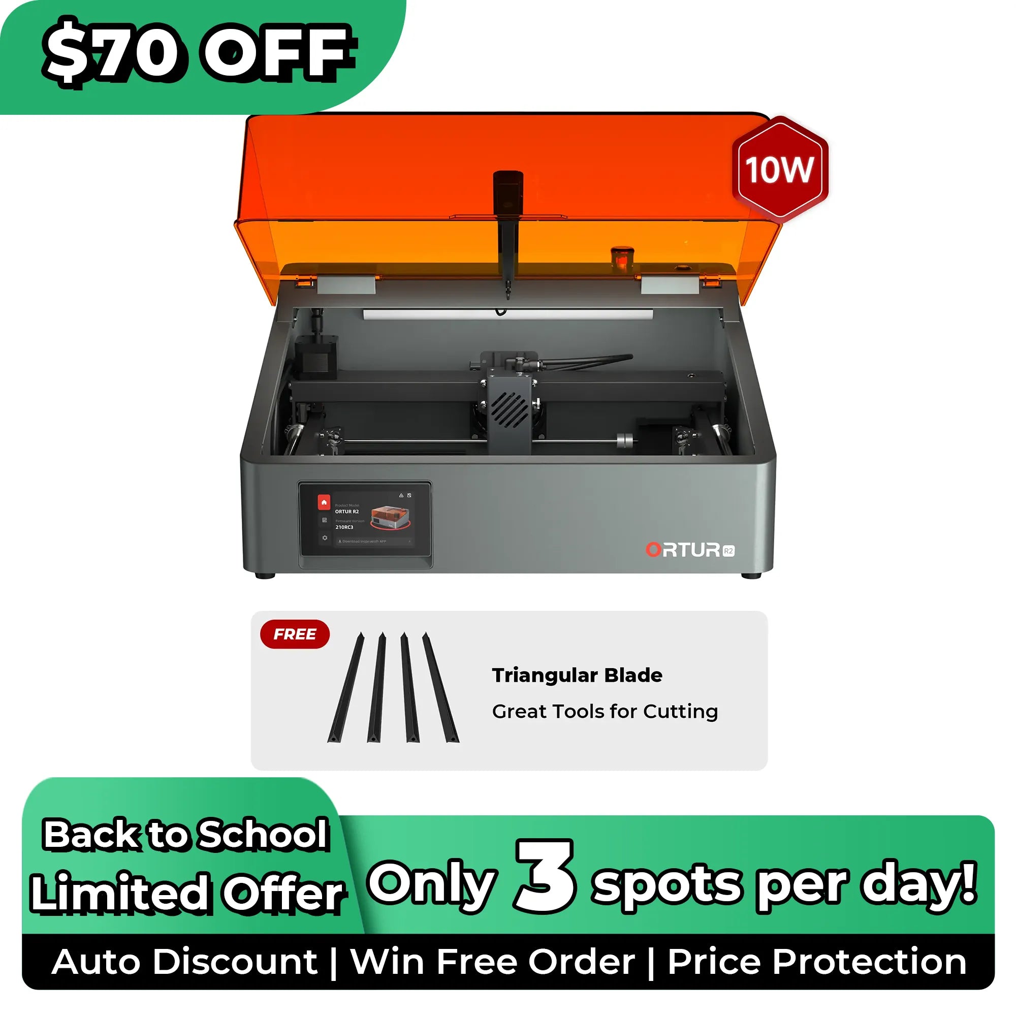 Ortur R2 Smart Laser Engraver 1.3W IR/10W/20W
