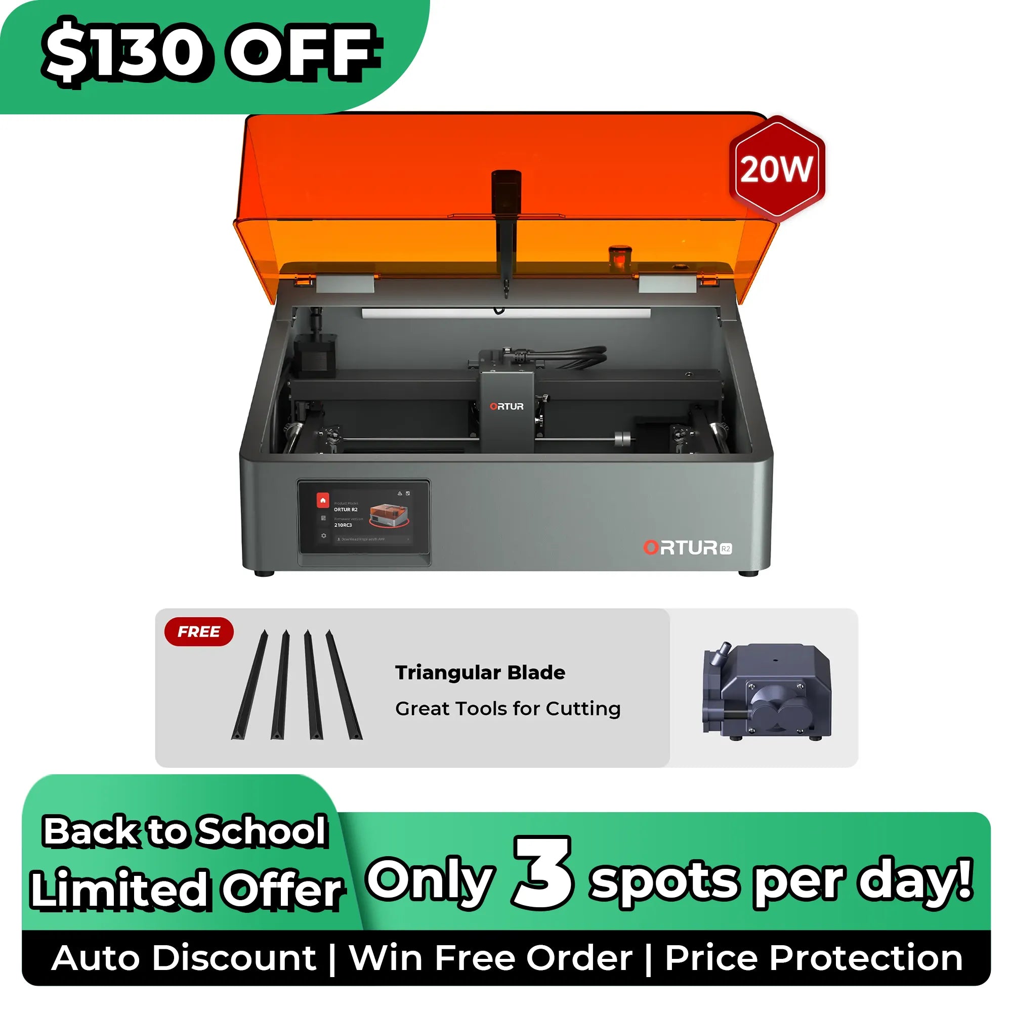 Ortur R2 Smart Laser Engraver 1.3W IR/10W/20W